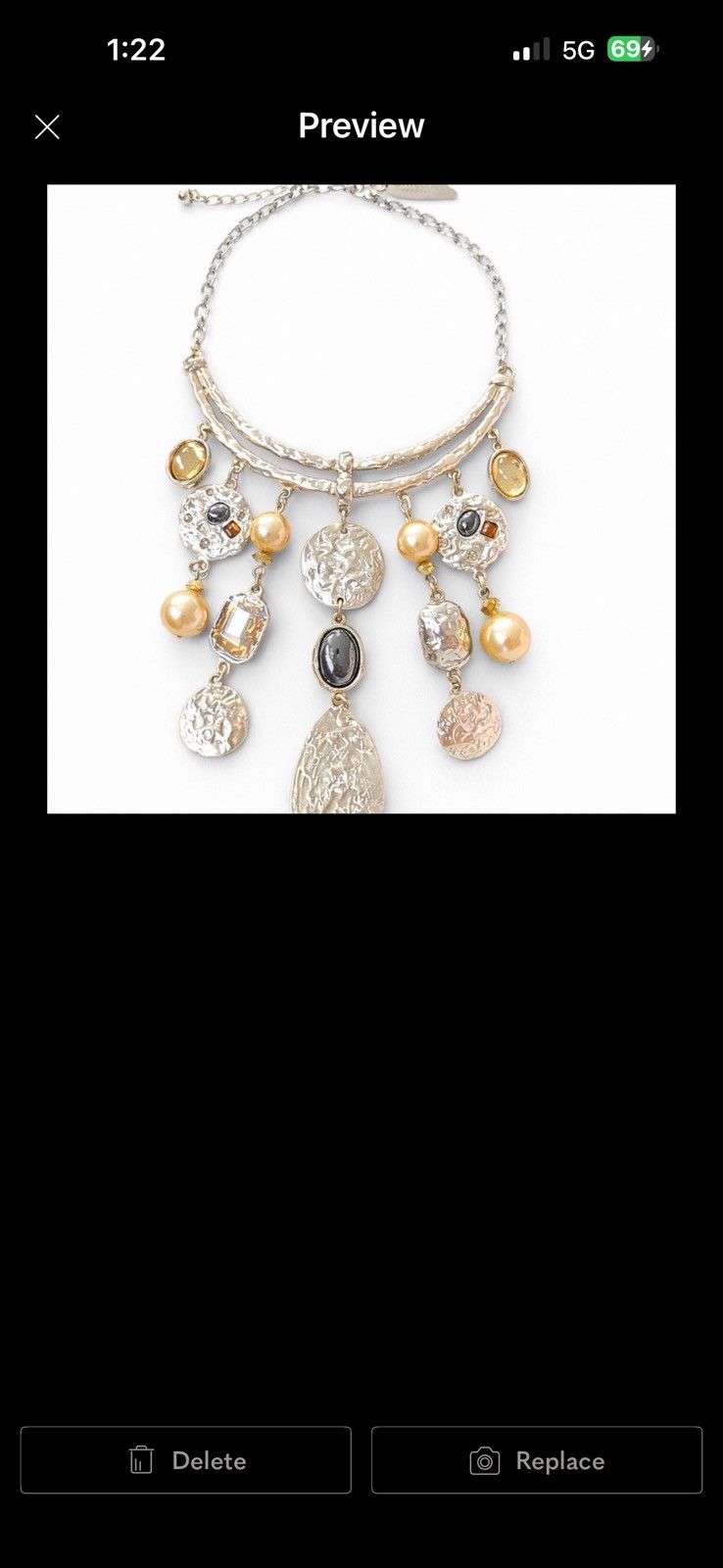 Chicos Chico's Gold-Tone Multi Charm Necklace with Amber Accents Size ONE SIZE - 1 Thumbnail