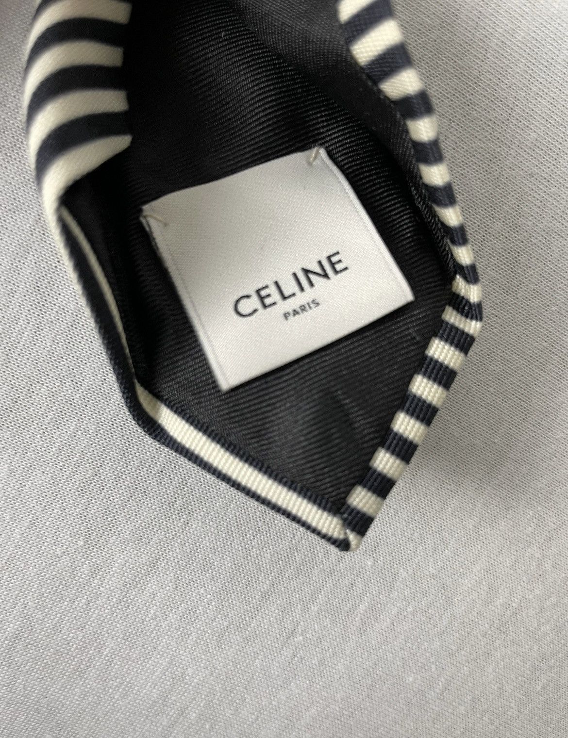 Celine × Hedi Slimane FW19 Cambridge College Diagonal Stripe Tie Runway Size ONE SIZE - 5 Thumbnail