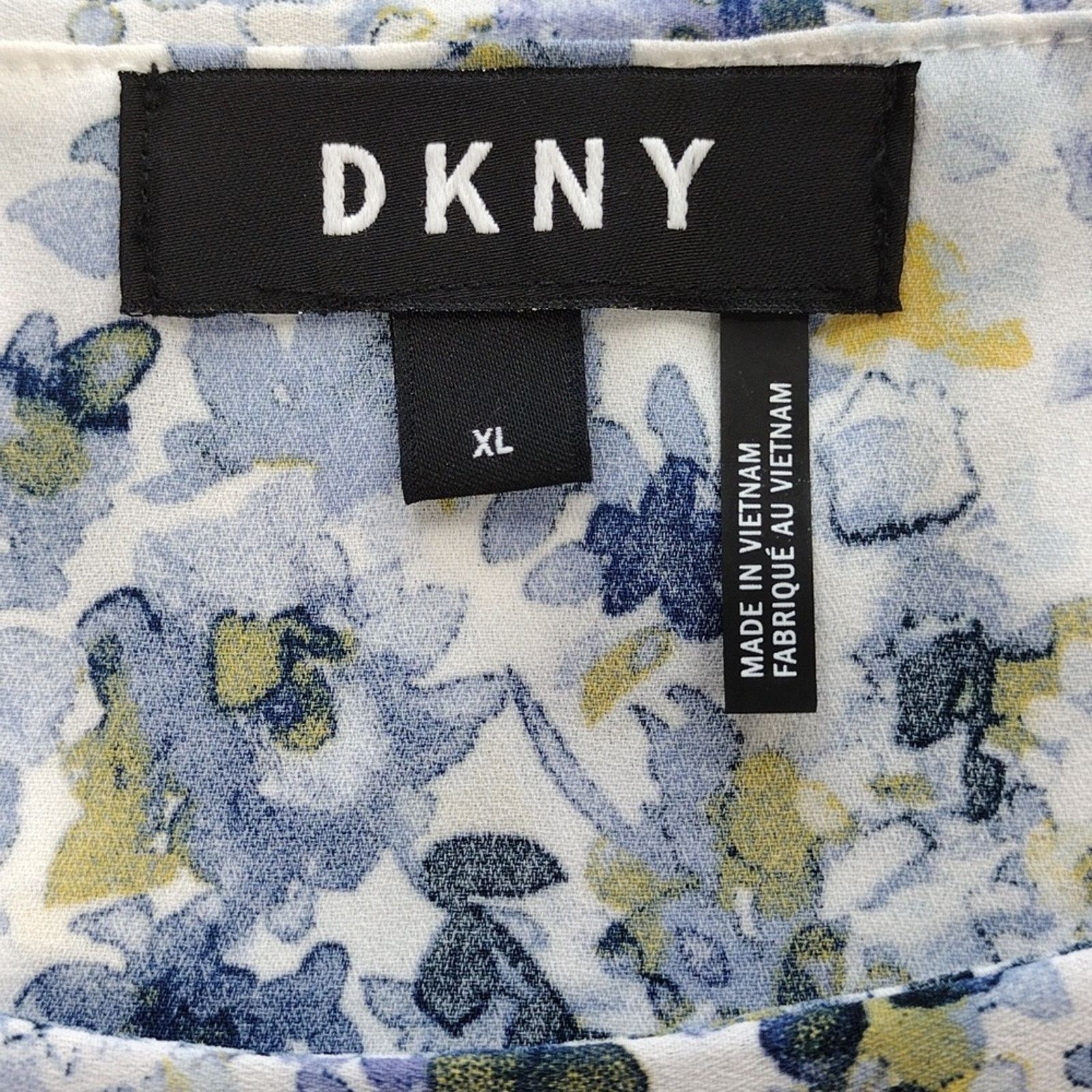 DKNY DKNY Blue Yellow White Floral Flowy Long Sleeve Blouse Size XL / US 12-14 / IT 48-50 - 8 Thumbnail
