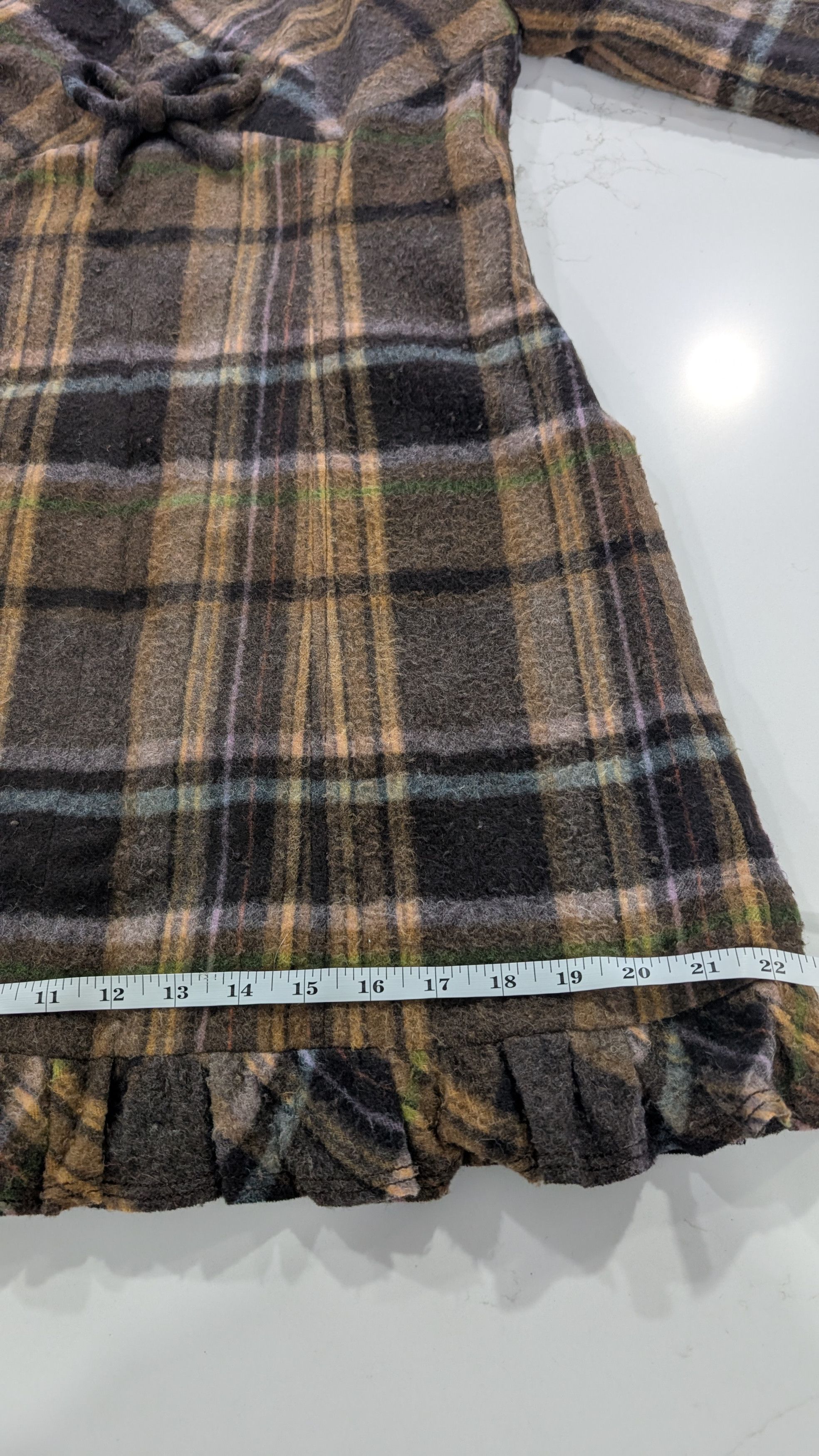 Acne Studios Acne Studios Delfin Plaid Wool Mini Dress Brown Ruffle Hem Size S / US 4 / IT 40 - 12 Thumbnail