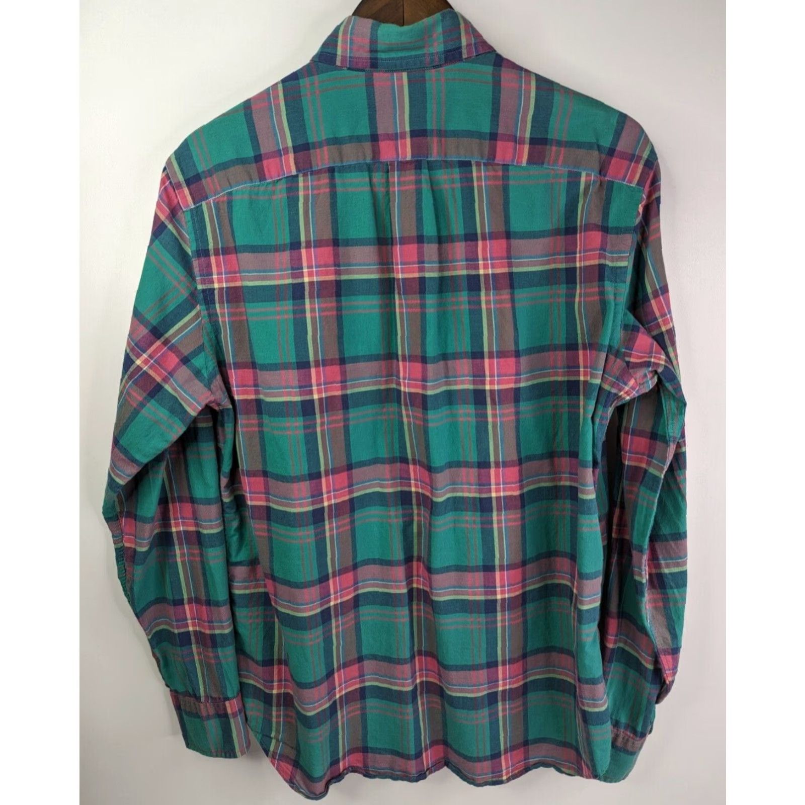 J.Crew VINTAGE J.CREW Shirt Men’s Long Sleeve Plaid Button-Down Teal Pink 90s Size US M / EU 48-50 / 2 - 3 Thumbnail