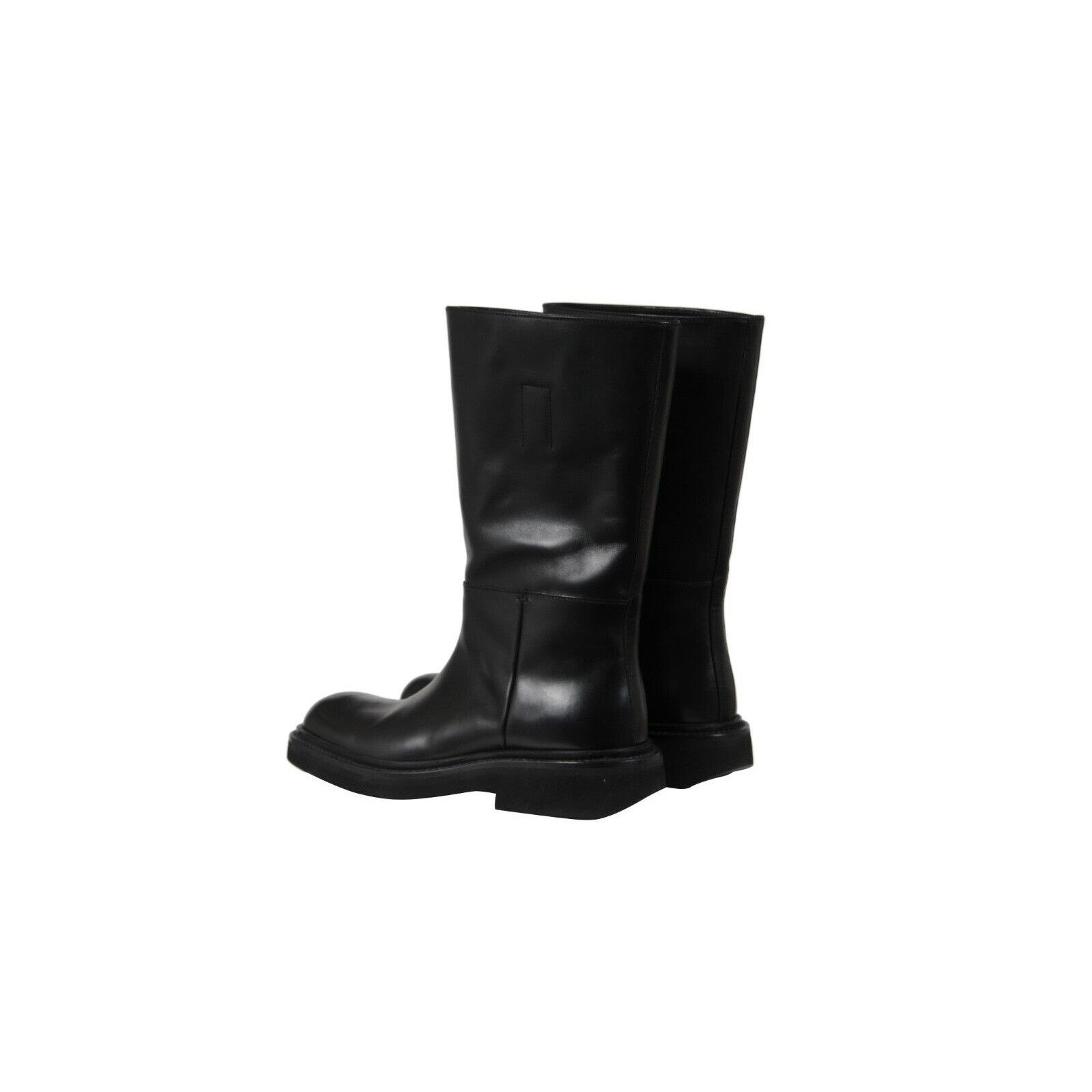 Prada Chunky Square Toe Boots Black Leather - 02104 Size US 7.5 / EU 40-41 - 6 Thumbnail