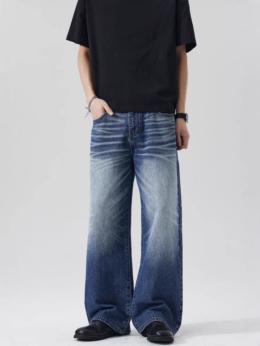 Japanese Brand Washed whiskered straight leg jeans for men Size US 32 / EU 48 - 2 Thumbnail