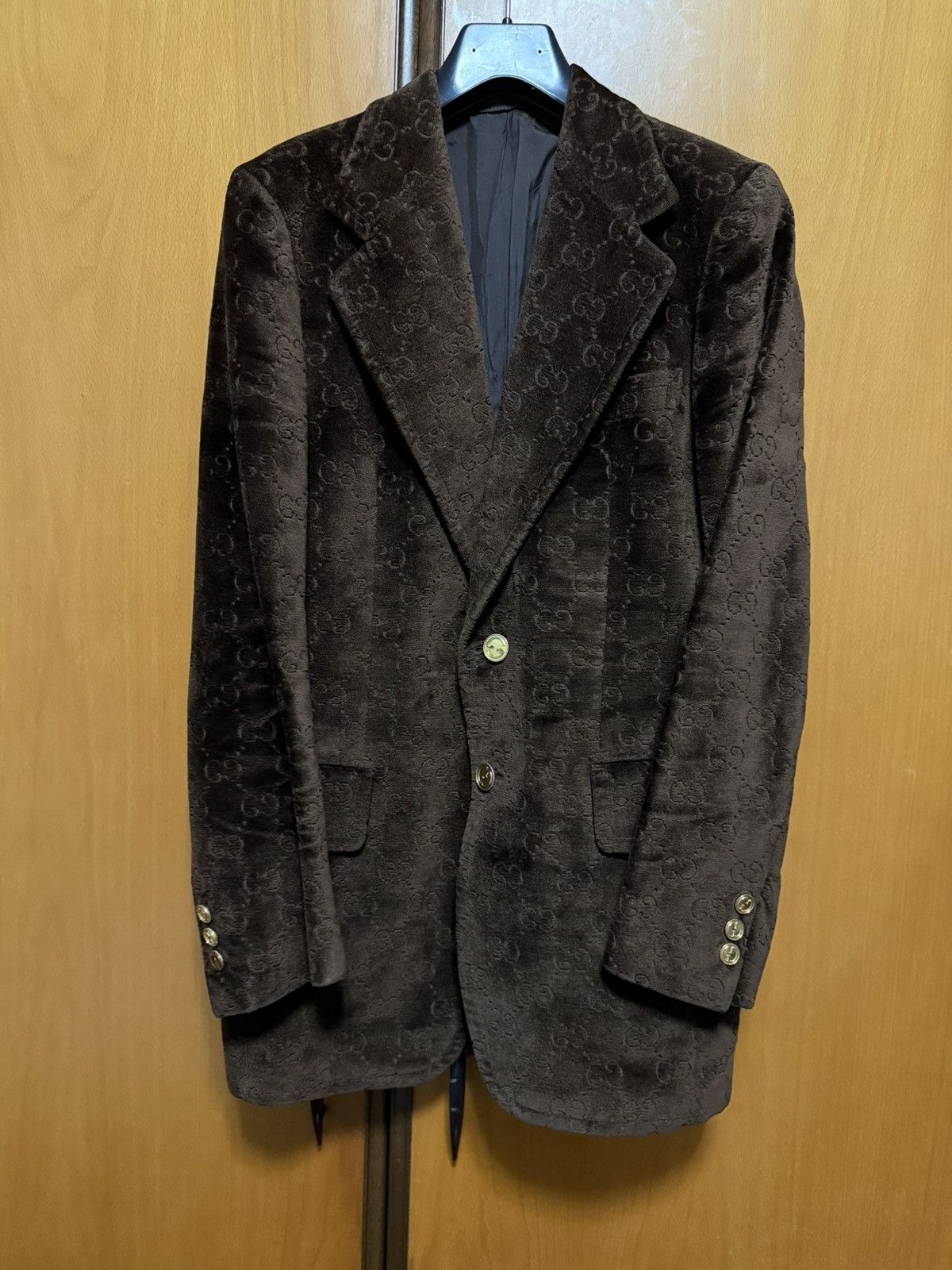 Gucci 80s Gucci Suede Monogram Jacket Blazer Size US S / EU 44-46 / 1 - 1 Thumbnail