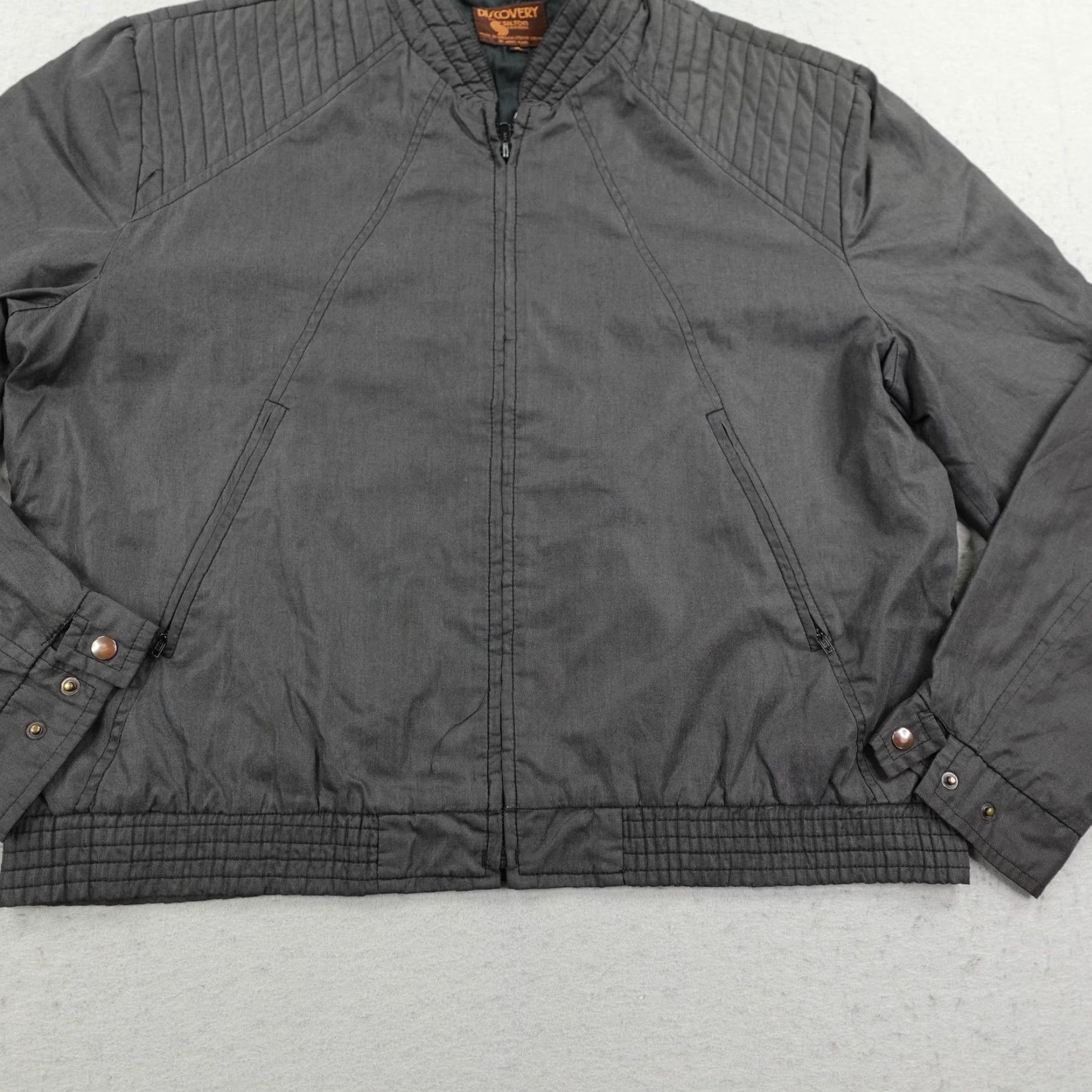 Vintage Vintage Discovery Silton Jacket Mens XL Charcoal Gray Bomber Coat Full Zip 80s Size US XL / EU 56 / 4 - 3 Thumbnail