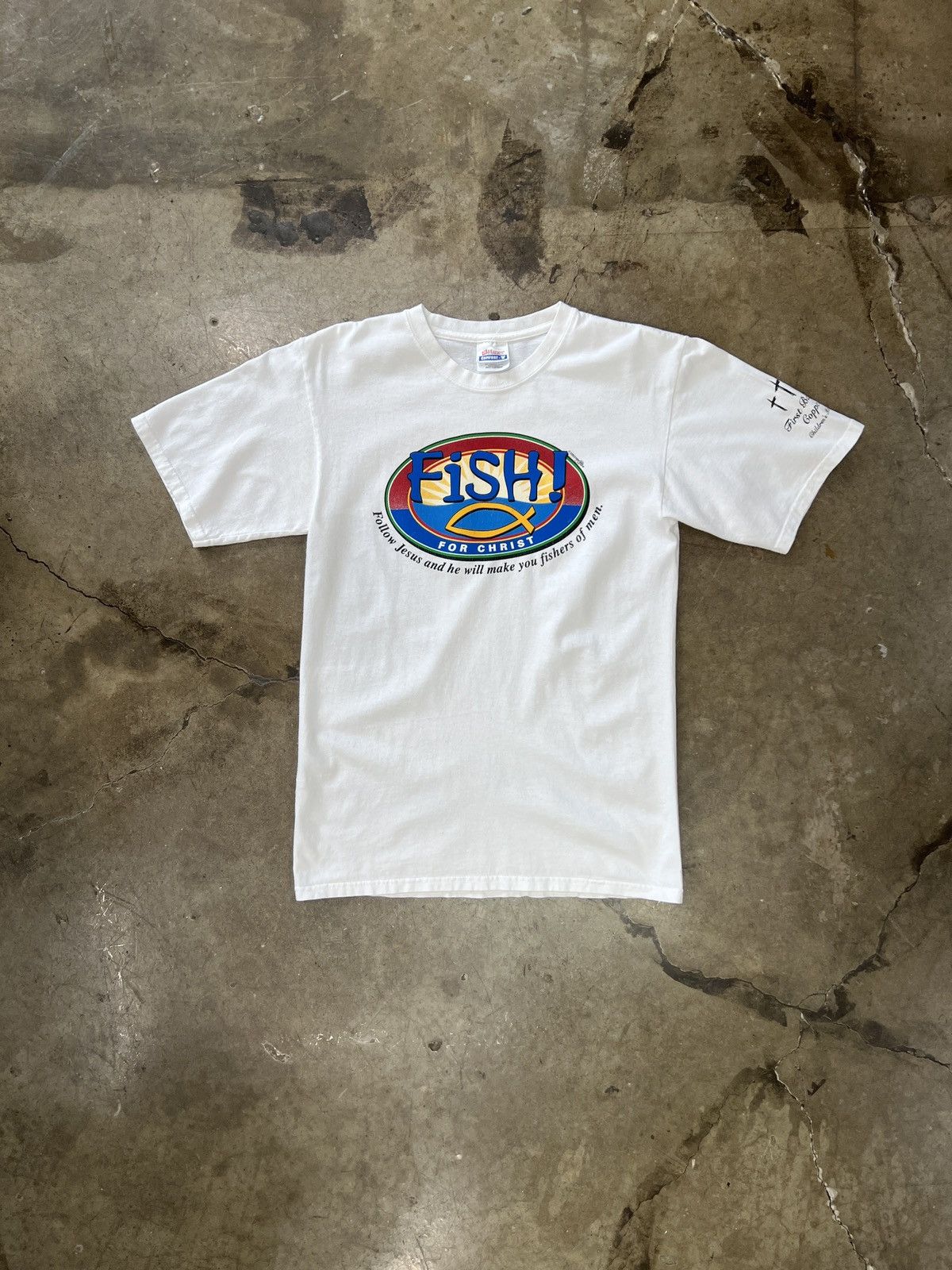 Vintage Vintage 2003 Y2K Fish for Christ Jesus Religious Tee Small Size US S / EU 44-46 / 1 - 2 Thumbnail