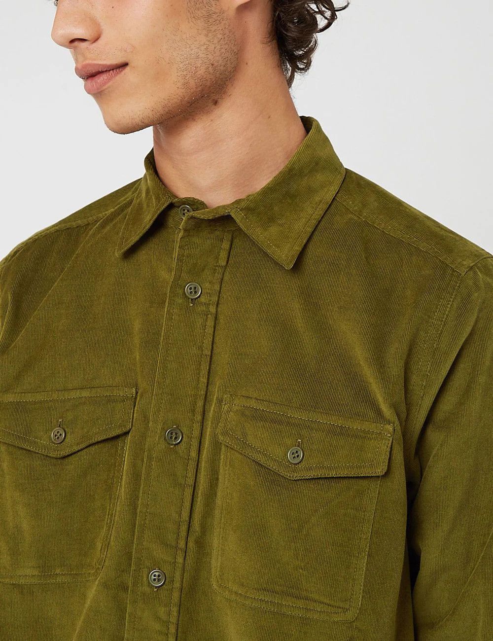 Designer 💚 Bhode x Brisbane Moss Corduroy Vintage Work Shirt Green Size US M / EU 48-50 / 2 - 7 Thumbnail