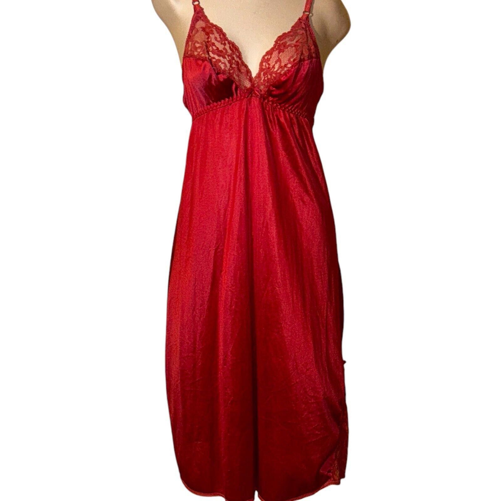 Designer Vintage Pink Salmon Lacy Nylon Slip Nightgown By JCP Sz M Size ONE SIZE - 2 Thumbnail