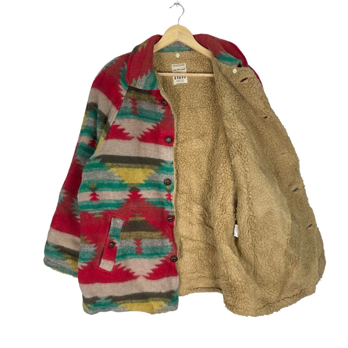 Japanese Brand × Native ☀️YOKOHAMA STAFF Y.S NATIVE SHERPA WOOL BUTTON JACKET Size US M / EU 48-50 / 2 - 8 Thumbnail