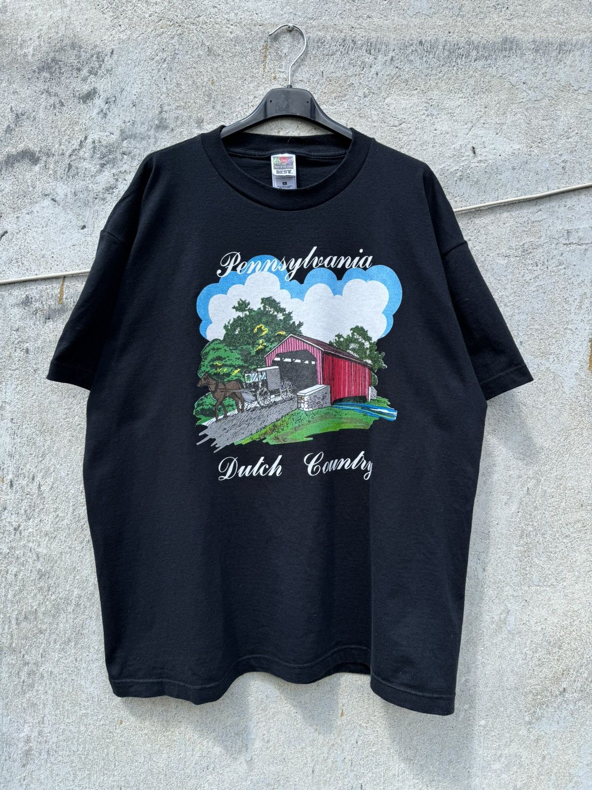 Fruit Of The Loom 90s Vintage Pennsylvania Dutch Country Cottage Tee Cute FOTL Size US XL / EU 56 / 4 - 9 Thumbnail