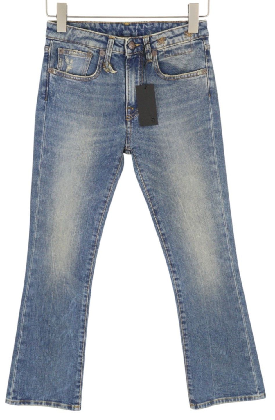 R13 KICK FIT 24 Kelly Stretch Washed Faded Ankle Cropped 86331 Size 24" / US 00 / IT 34 - 2 Thumbnail