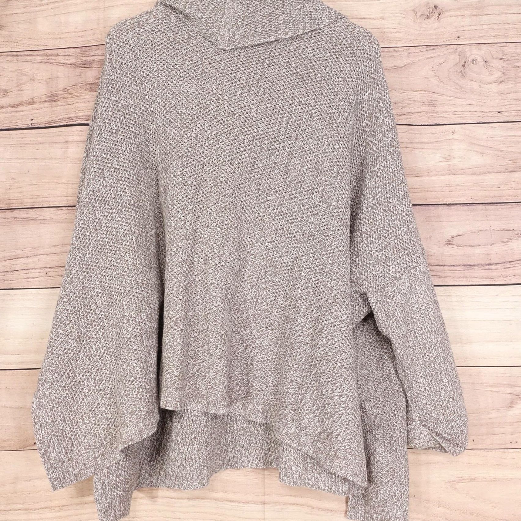 Express Express Womens Sweater M/L Beige Cowl Neck Oversized Dolman Sleeve Knit Pullover Size M / US 6-8 / IT 42-44 - 6 Thumbnail