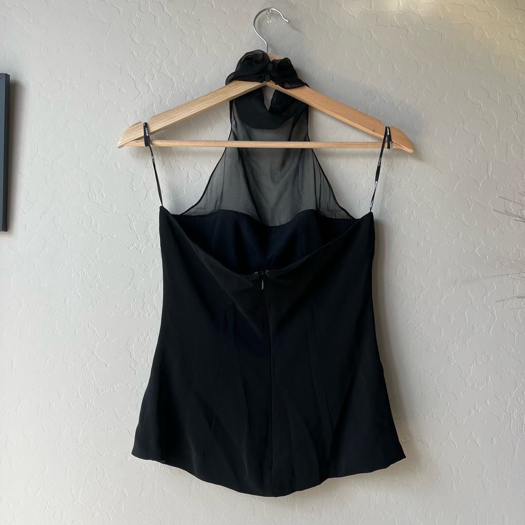 Other CUSHNIE Blouse Chiffon Halter Neck Open Back Black Top Size Size XS / US 0-2 / IT 36-38 - 8 Thumbnail