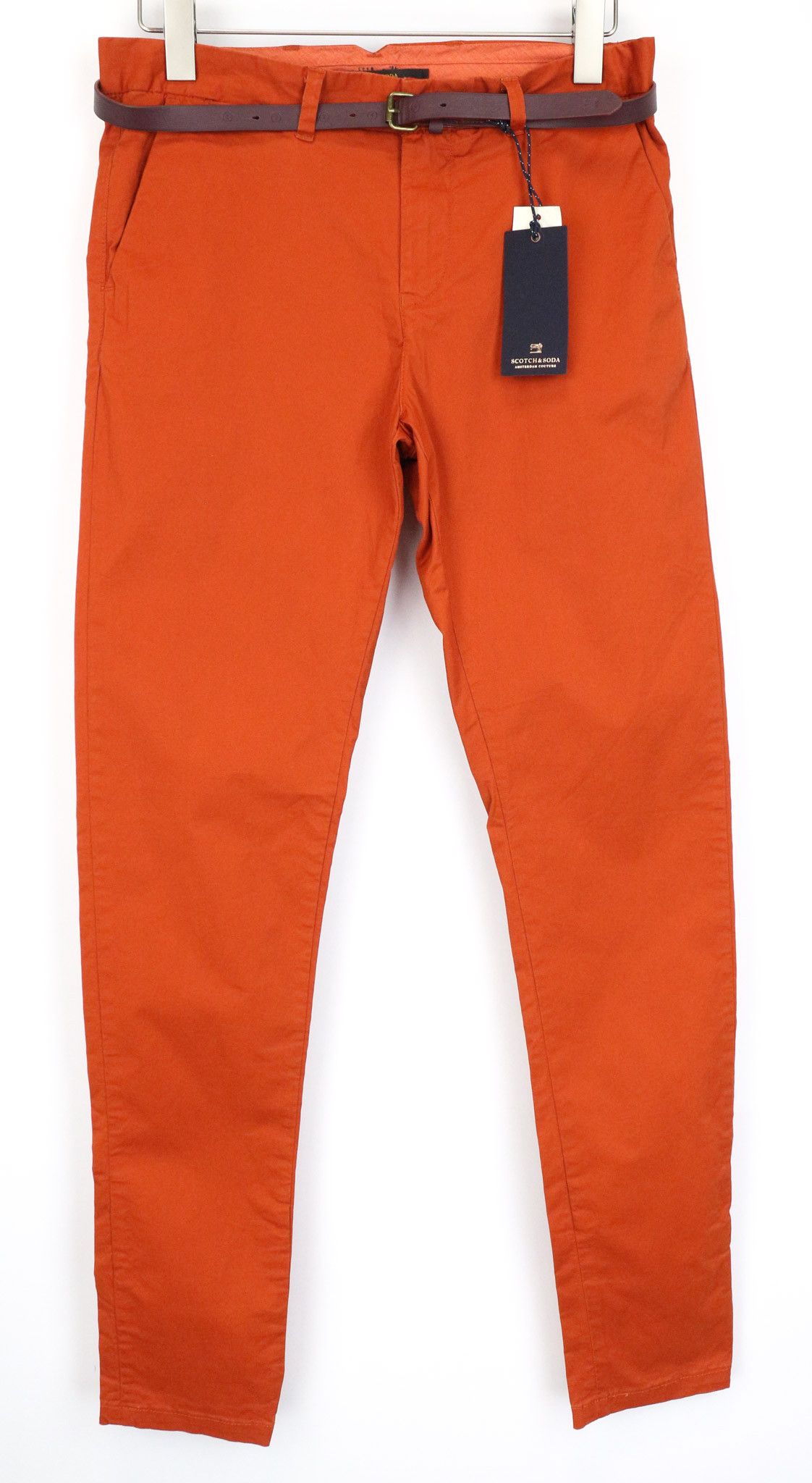 Scotch & Soda STUART W28/L32 Slim Orange Stretch Trousers 76215 Size US 28 / EU 44 - 1 Thumbnail