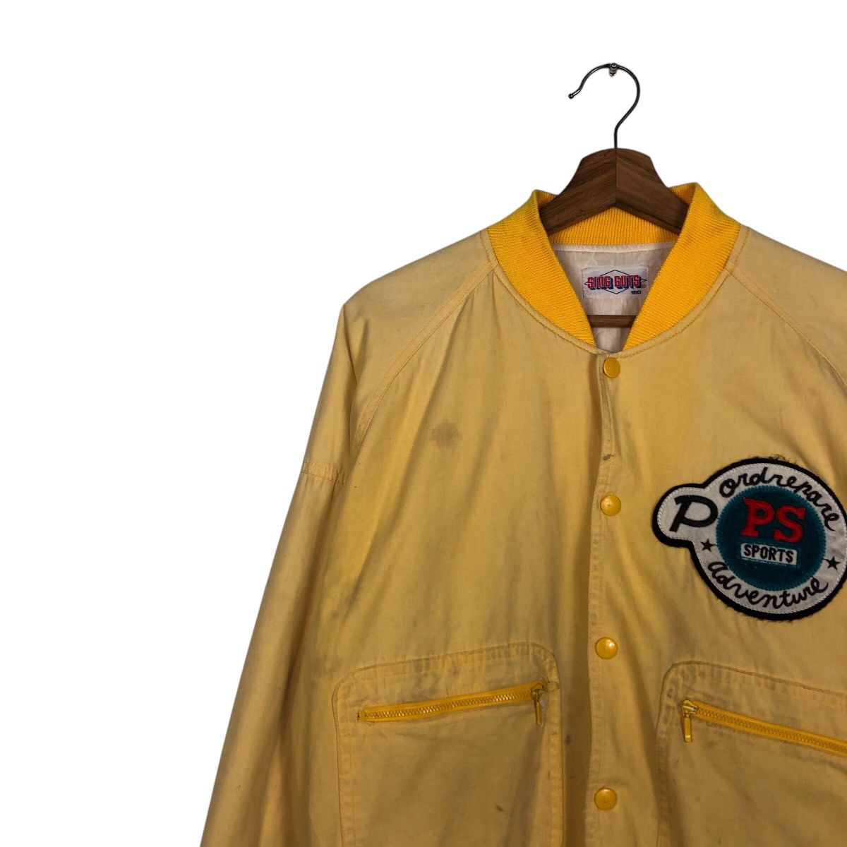 Japanese Brand 📌Sing Guts Bomber Jacket Spell Out Big Logo Issey Miyake Size US M / EU 48-50 / 2 - 8 Thumbnail