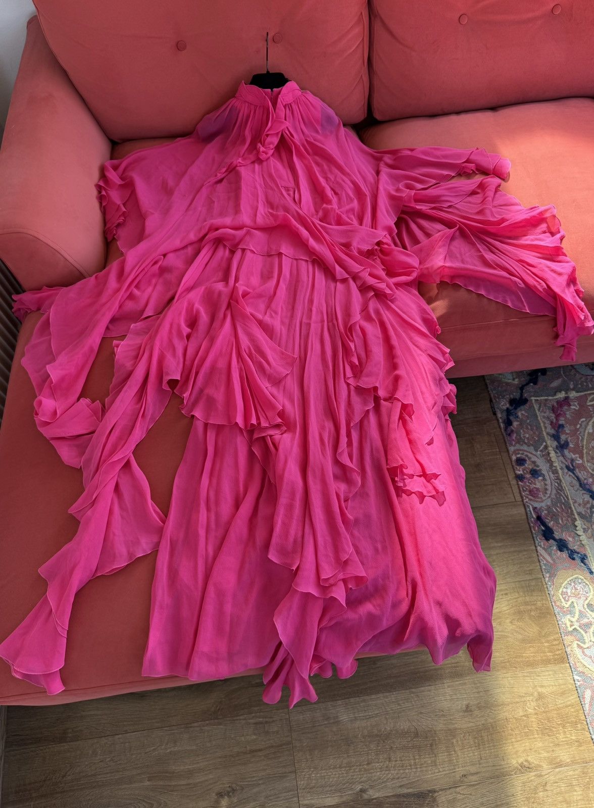 Gucci Gucci New £6500 silk layered pink maxi dress, size XS, 38 IT Size XS / US 0-2 / IT 36-38 - 10 Thumbnail