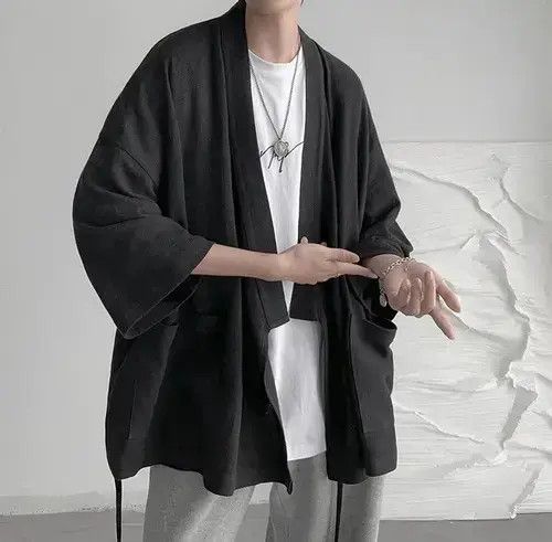 Japanese Brand Japstyle Stylish Cardigan Kimono Sweatshirt Jacket Size US M / EU 48-50 / 2 - 1 Thumbnail