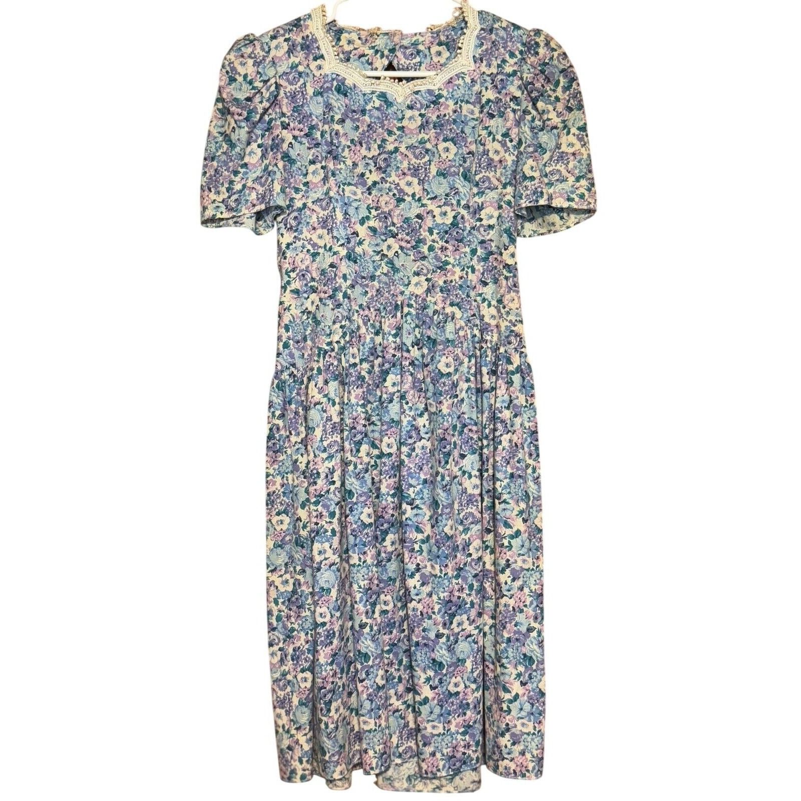 Other Vintage Gunne Sax Jessica McClintock Dress Floral Purple Blu Size XL / US 12-14 / IT 48-50 - 1 Thumbnail