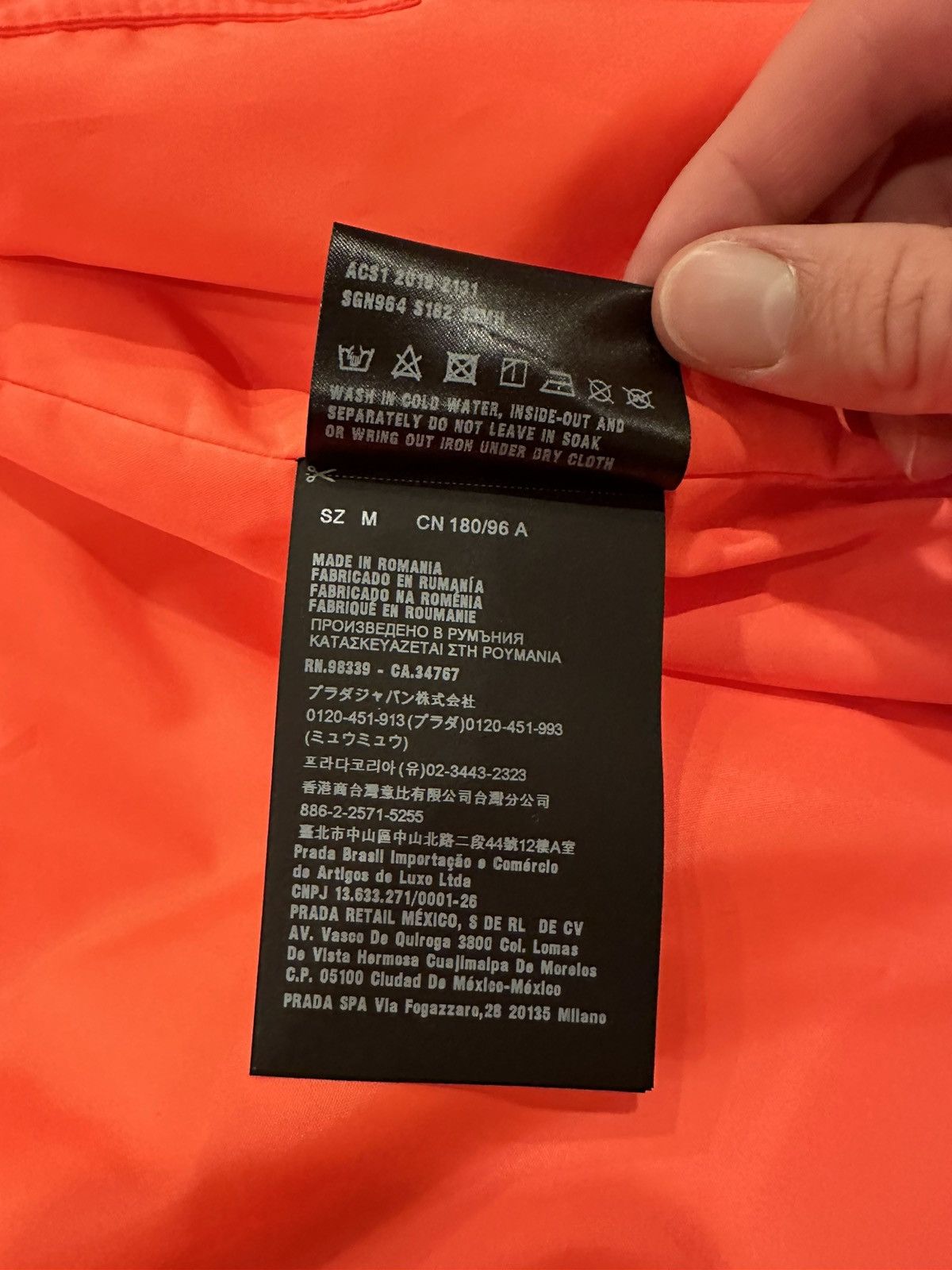 Prada Prada Linea Logo Stripe Linea Rossa 2018 Tech Orange Jacket Size US M / EU 48-50 / 2 - 15 Thumbnail