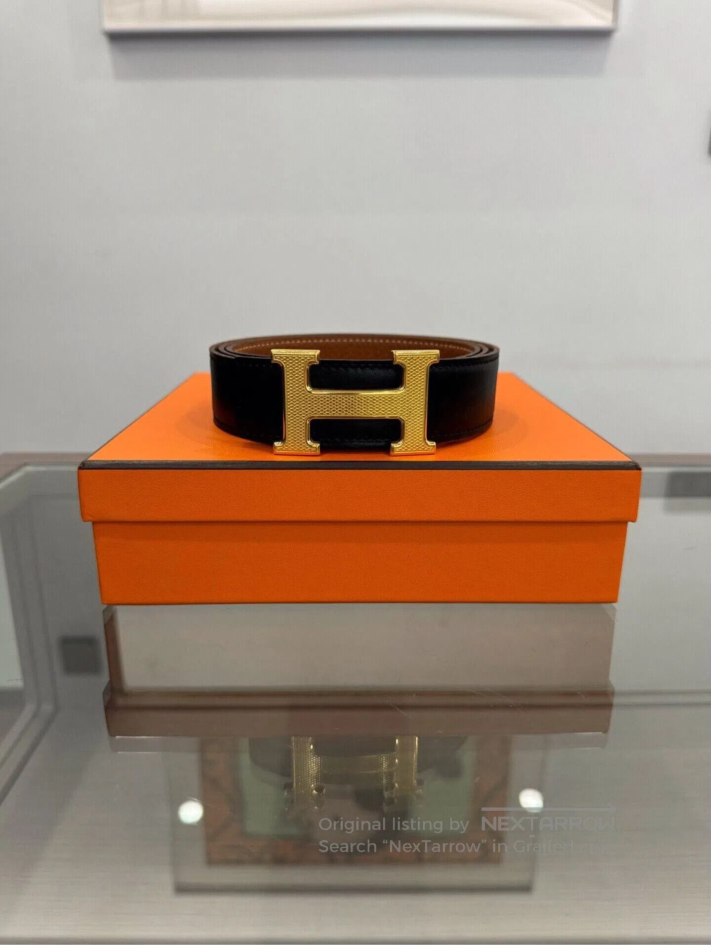 Hermes Hermes Black Brown H Buckle Gold Belt. Size ONE SIZE - 1 Thumbnail