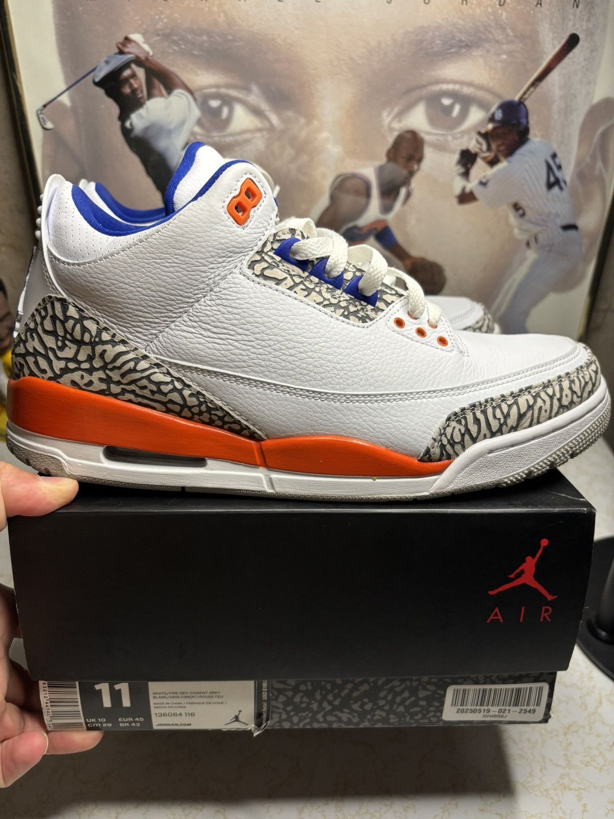 Jordan Brand Air Jordan 3 Retro Knicks Size US 11 / EU 44 - 1 Thumbnail