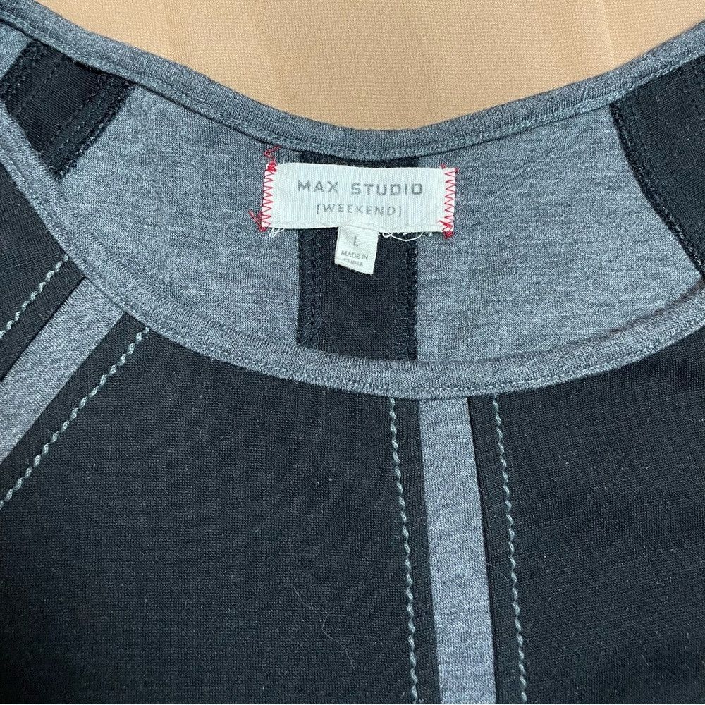 Other Max Studio Black Grey Long Sleeve Sweater Dress Size L Size L / US 10 / IT 46 - 7 Thumbnail