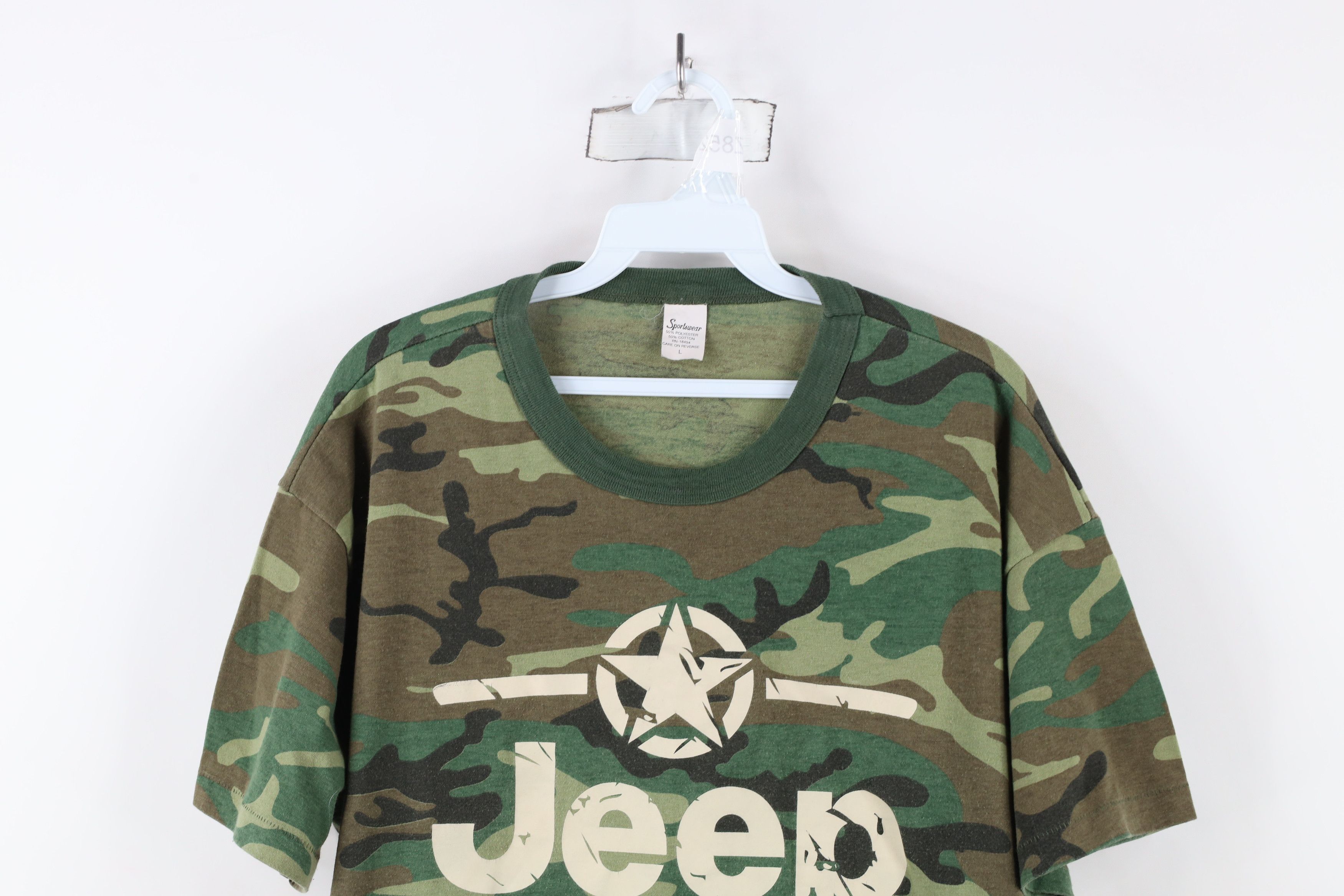 Vintage Vintage 90s Streetwear Spell Out Jeep Camouflage T-Shirt USA Size US L / EU 52-54 / 3 - 2 Thumbnail