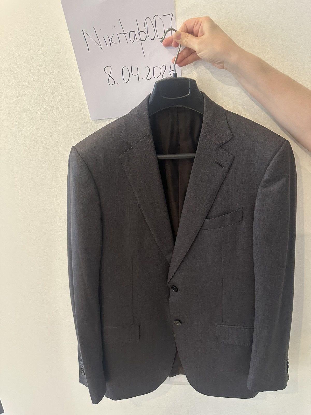 Ermenegildo Zegna ZEGNA DARK GREY TROFEO WOOL SUIT Size 50R - 1 Thumbnail