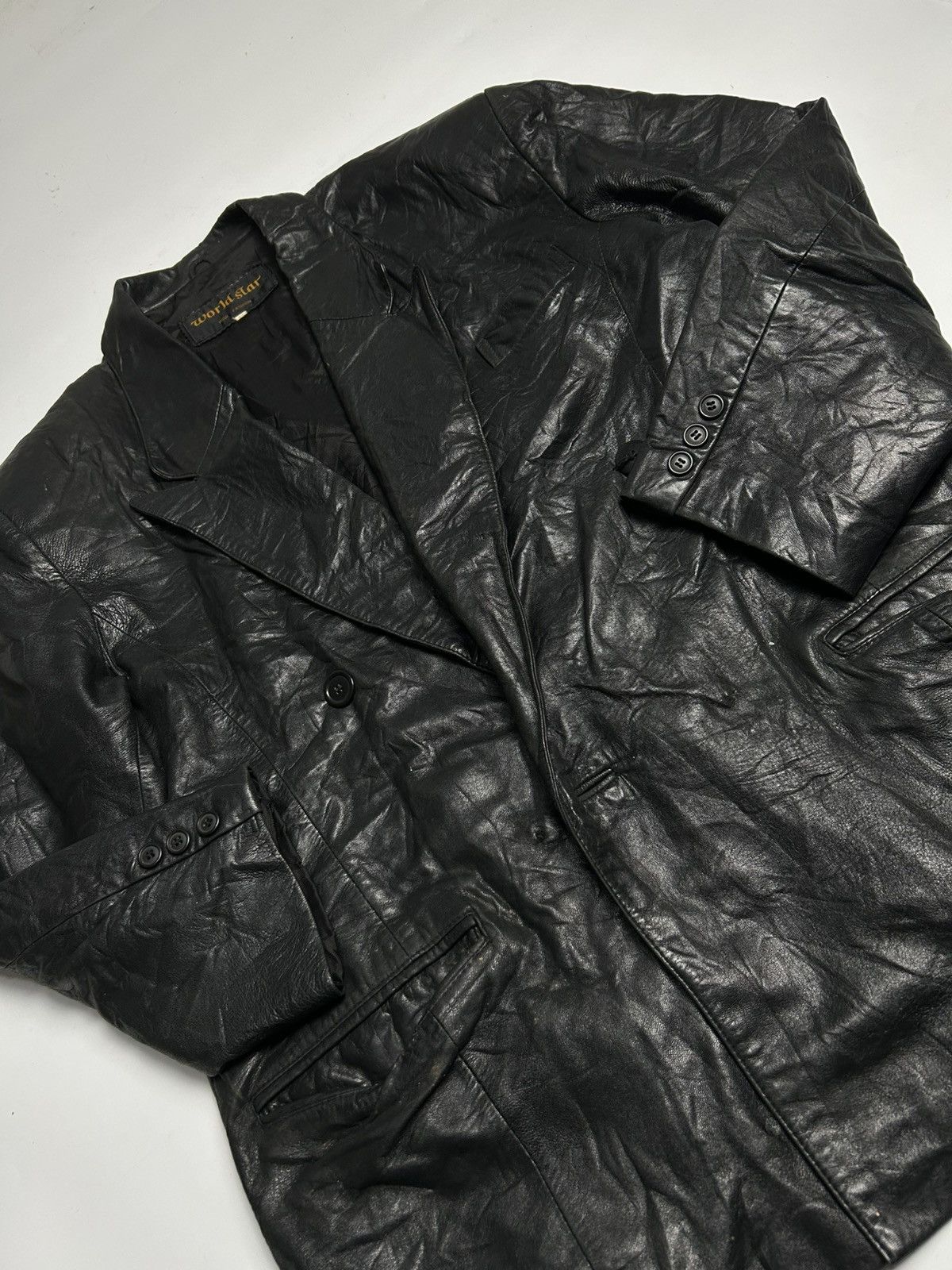 Japanese Brand WORLD STAR LEATHER JACKET Size US XL / EU 56 / 4 - 2 Thumbnail