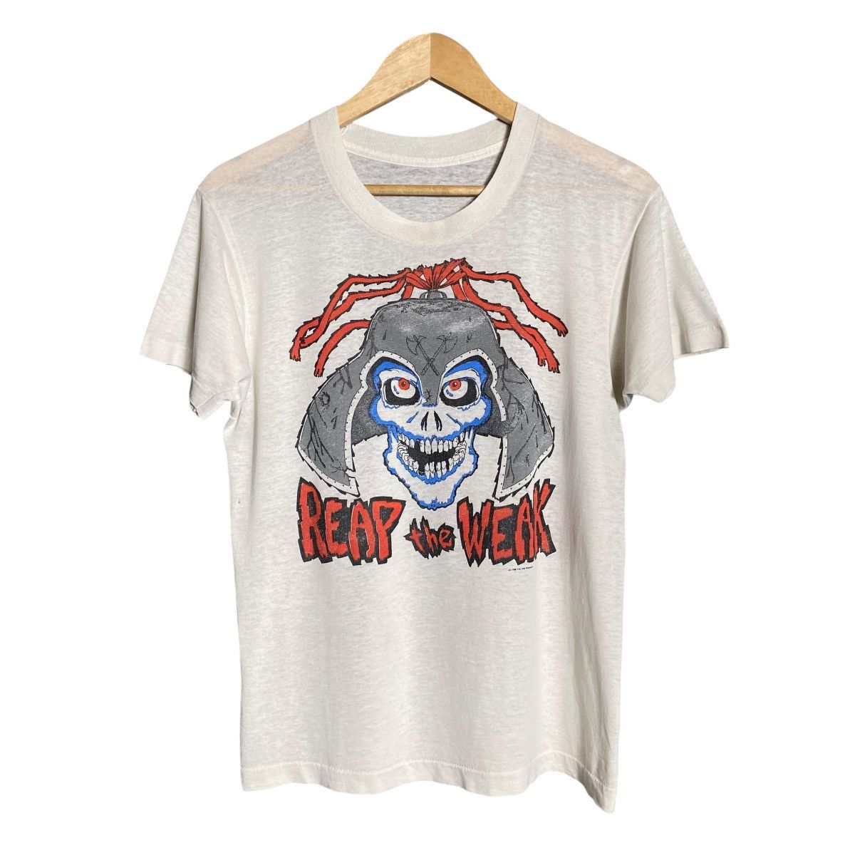Band Tees × Vintage Vintage 80s Reap The Weak Skull T-Shirt Size US M / EU 48-50 / 2 - 1 Thumbnail