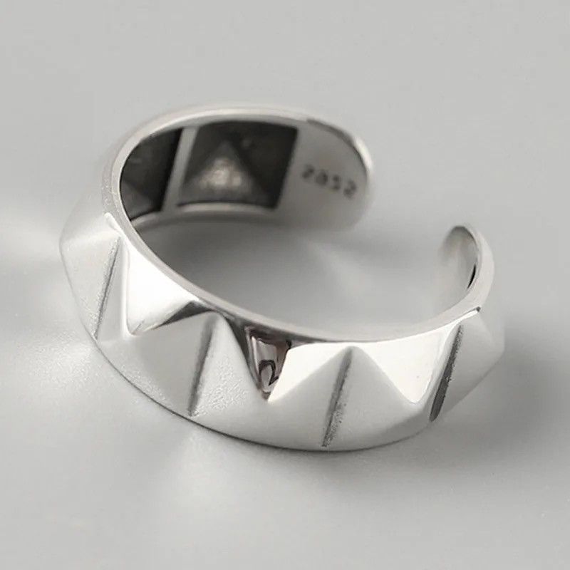 Jewelry × Vintage Temperament Glossy rhombus Ring Opening Ring Size ONE SIZE - 4 Thumbnail