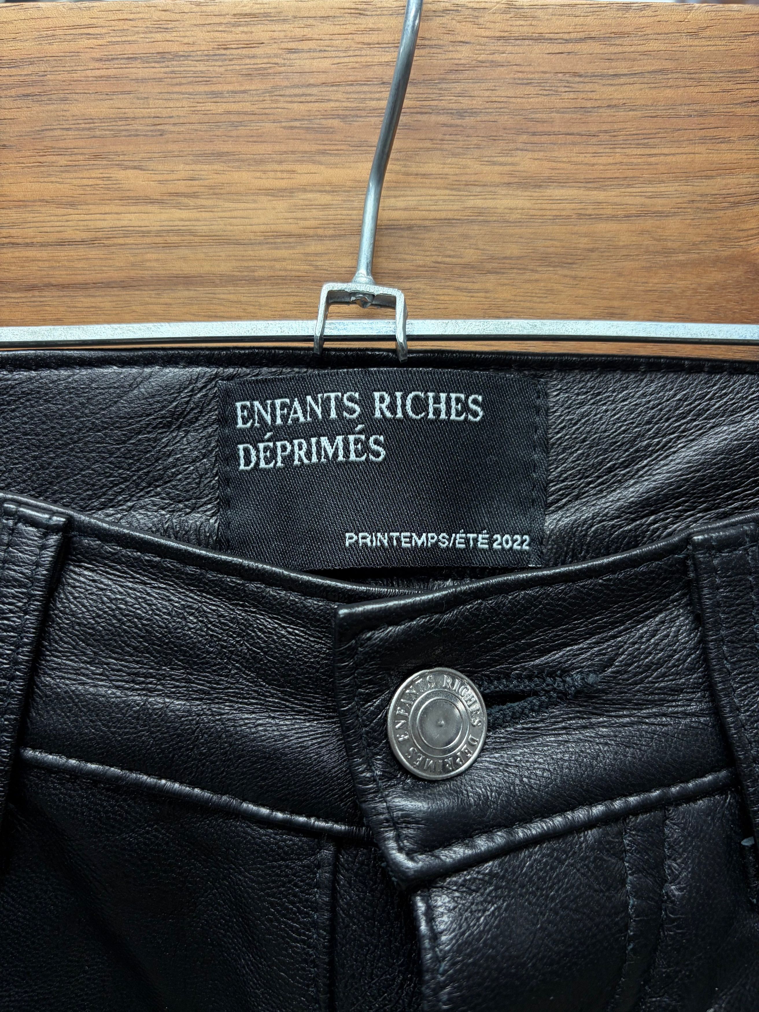 Enfants Riches Deprimes SS2022 Enfants Riches Deprimes Black Lambskin Leather Carpenter Pants Size US 30 / EU 46 - 3 Thumbnail