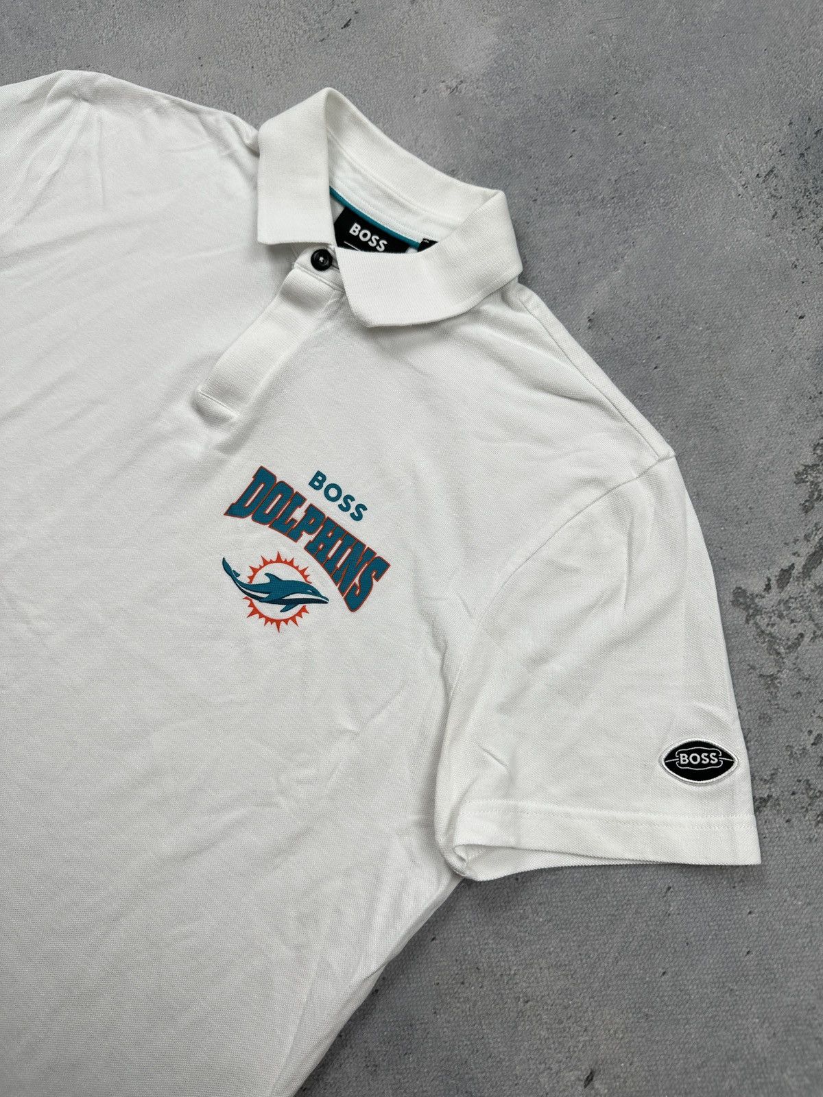 Hugo Boss Vintage Hugo Boss x NFL Miami Dolphins Polo Shirt White L Size US L / EU 52-54 / 3 - 6 Thumbnail