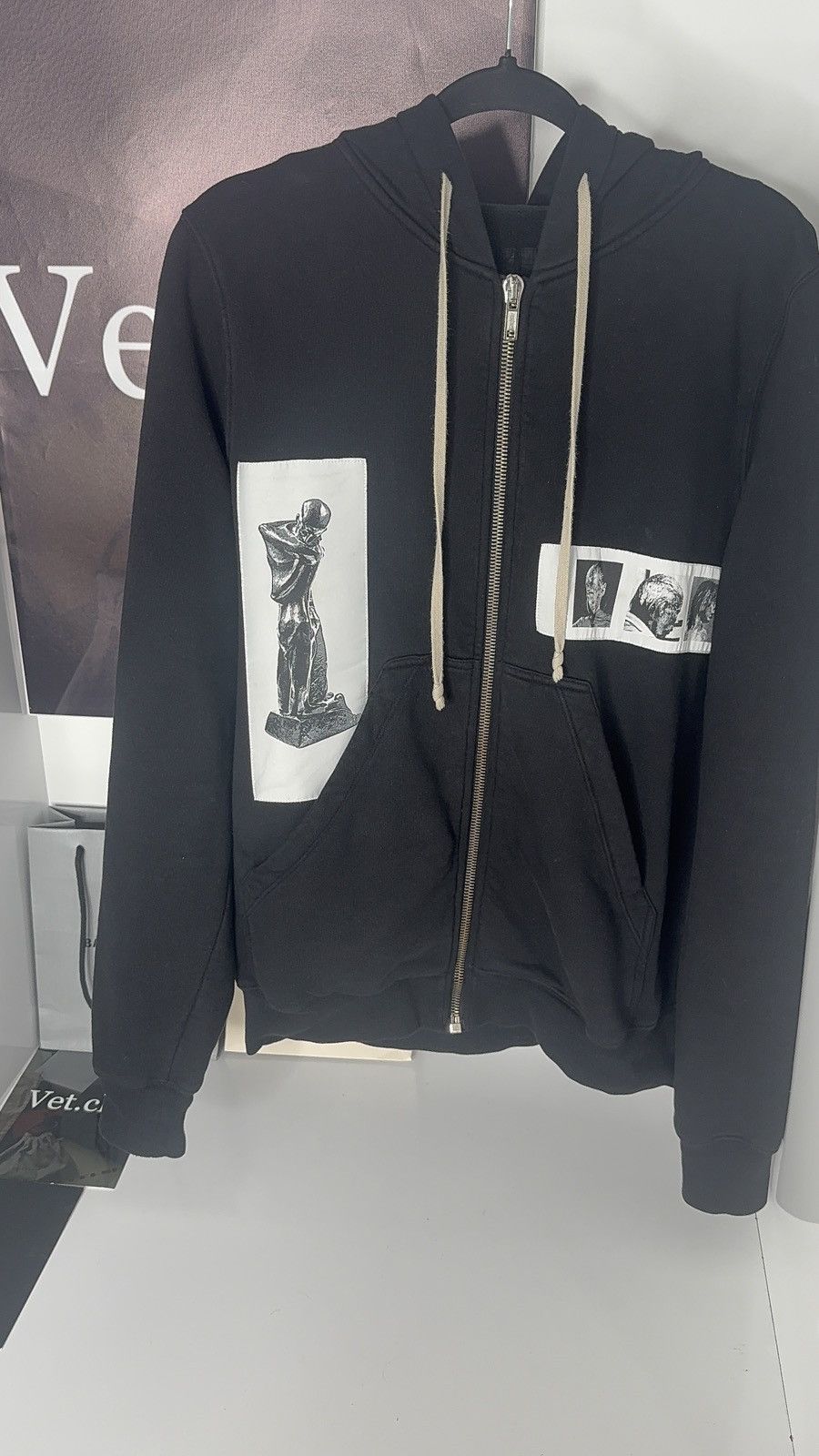 Rick Owens ✅ Rick Owens 2016 Patch Zip Hoodie Black Size US L / EU 52-54 / 3 - 1 Thumbnail