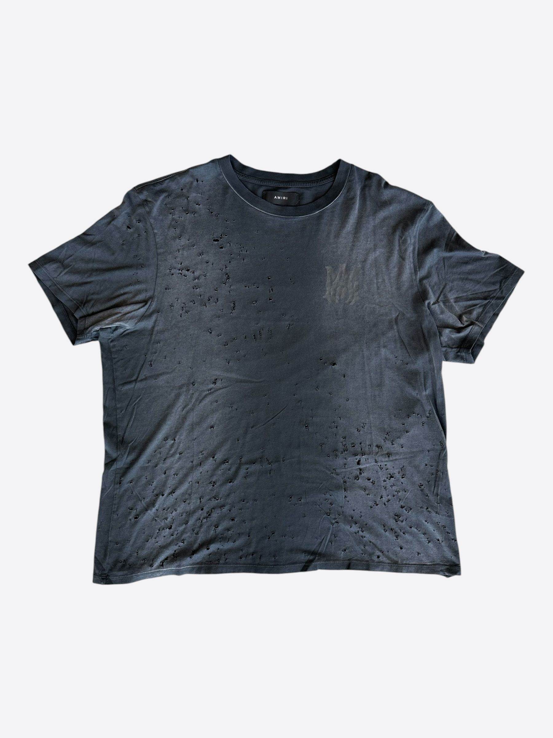 Amiri Amiri Washed Black MA Logo Shotgun T-Shirt Size US XXL / EU 58 / 5 - 1 Thumbnail