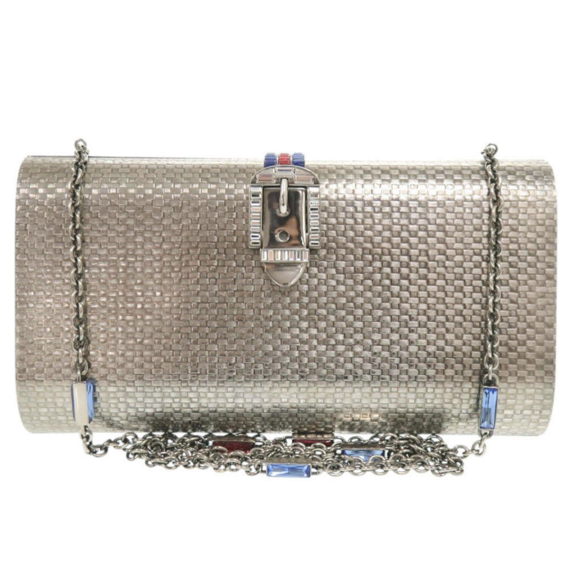 Gucci Gucci 725758 Metal Crystal Silver Chain Shoulder Bag 0347 GUCCI Size ONE SIZE - 1 Thumbnail