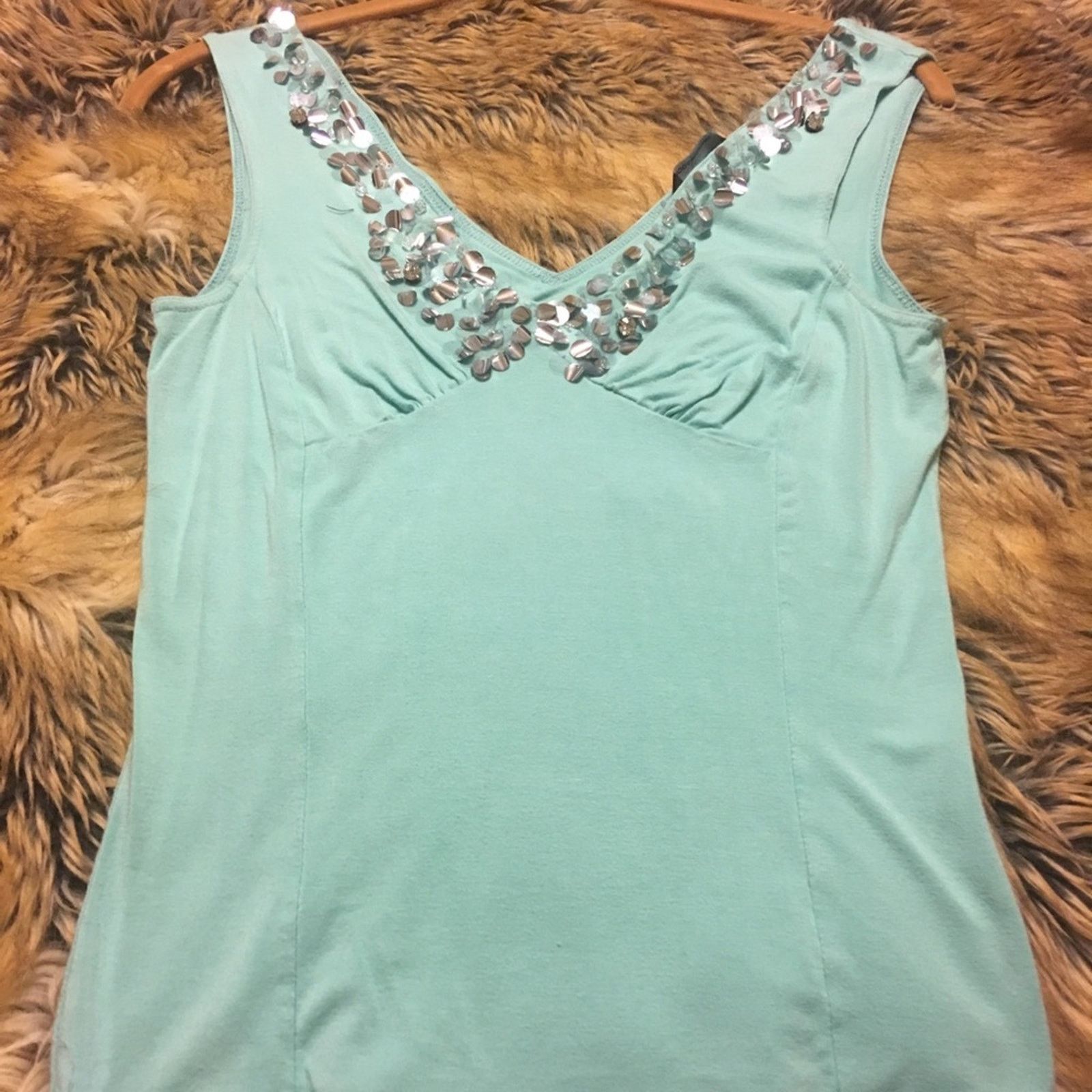 Other Moda international mint blue beaded tank top S Size S / US 4 / IT 40 - 4 Thumbnail