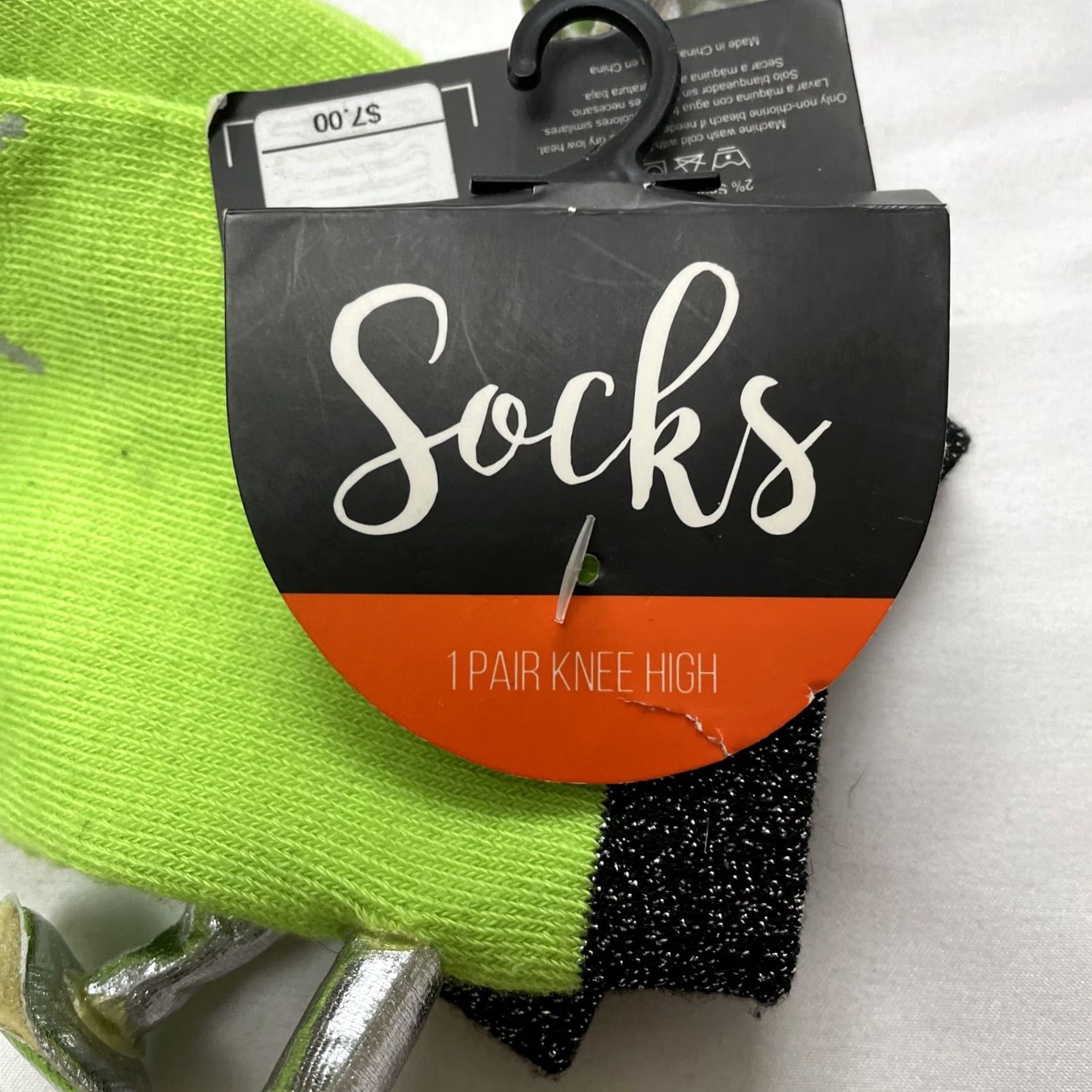 Vintage Bioworld Halloween Frankenstein Dress Up Crew Knee High Socks Womens 9-11 Adult Green Cotton Spandex Size M / US 6-8 / IT 42-44 - 4 Thumbnail