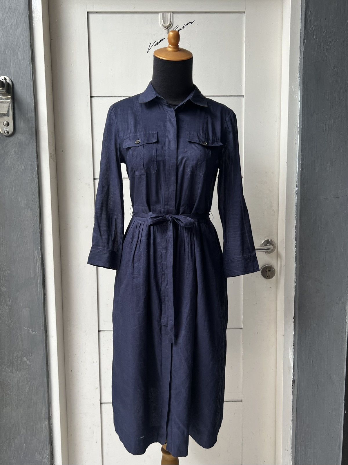 Burberry Burberry London Navy Shirt Dress Size XS / US 0-2 / IT 36-38 - 6 Thumbnail