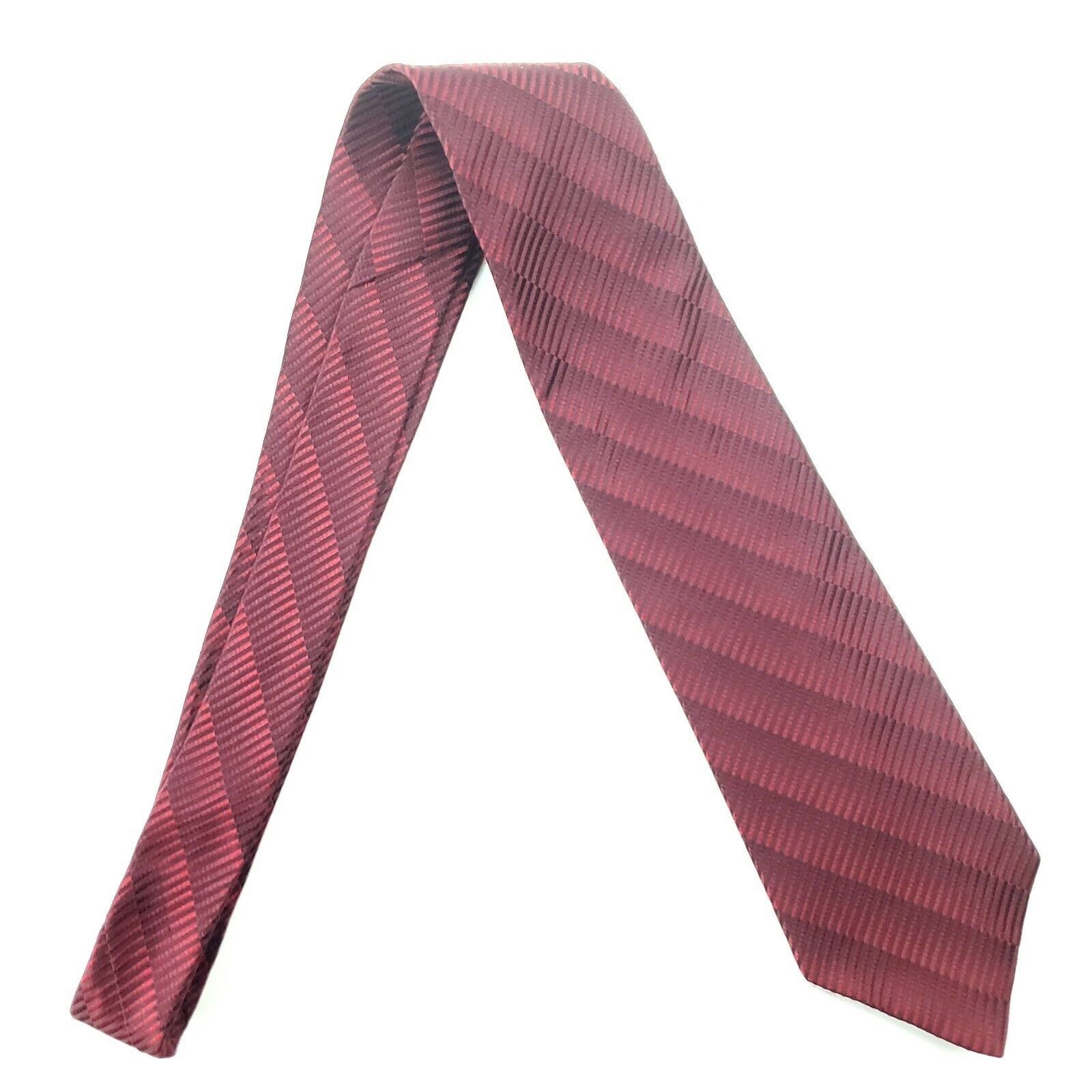 Savile Row Savile Row Red Striped Woven Silk Tie Classic Size ONE SIZE - 6 Thumbnail