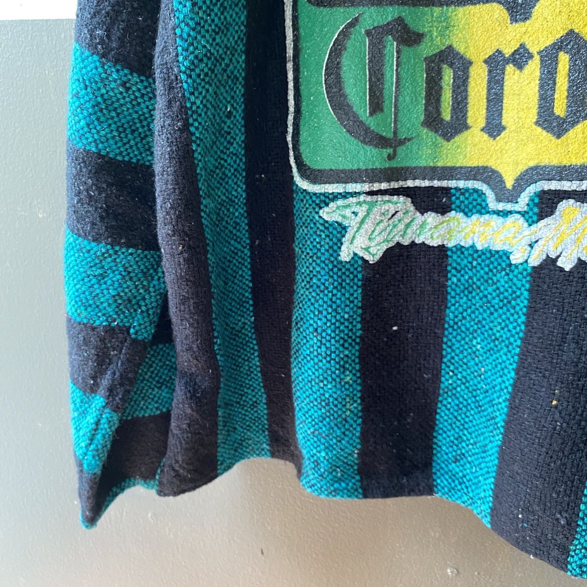 Vintage Black and Teal Striped Baja Hoodie Size US L / EU 52-54 / 3 - 9 Thumbnail