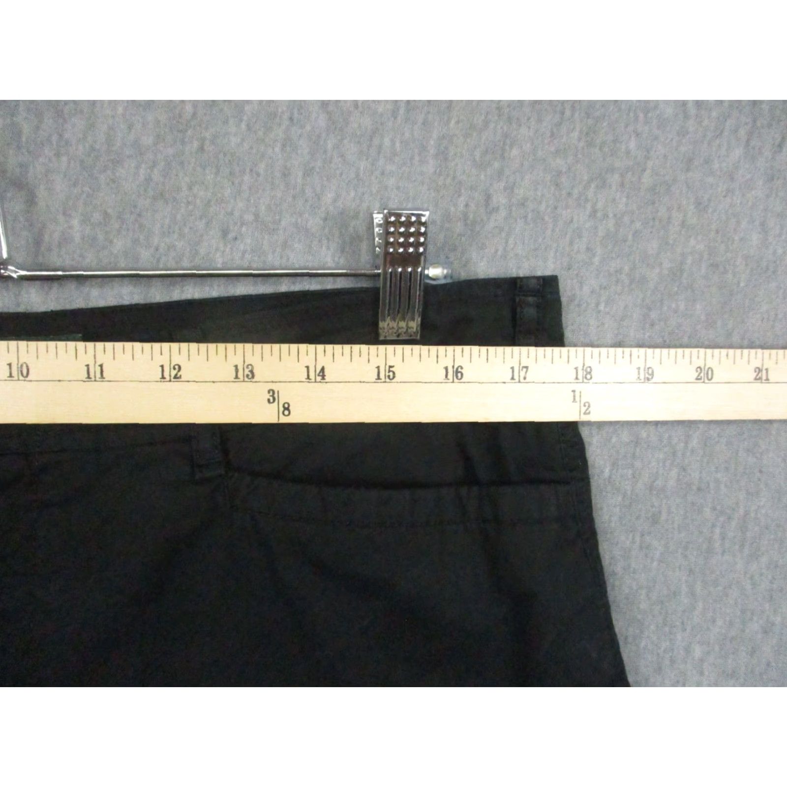 Ralph Lauren Lauren Jeans Co Shorts Womens 12P Petite Black Flat Front Chino Casual Classic Twill 100% Cotton Size 34" / US 12 / IT 48 - 3 Thumbnail