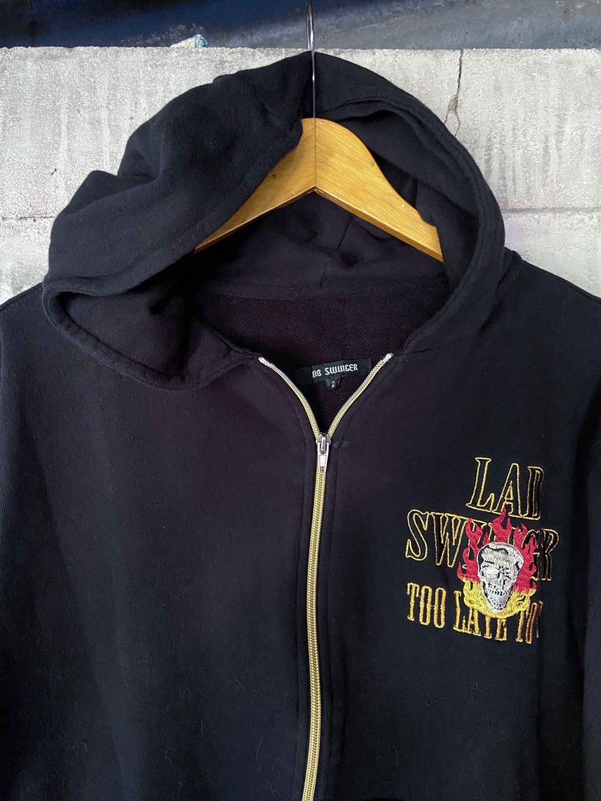 Beauty Beast × Hysteric Glamour × Japanese Brand LAD SWINGER TOO LATE TO DIE SKULL ZIP HOODIE Size US M / EU 48-50 / 2 - 6 Thumbnail