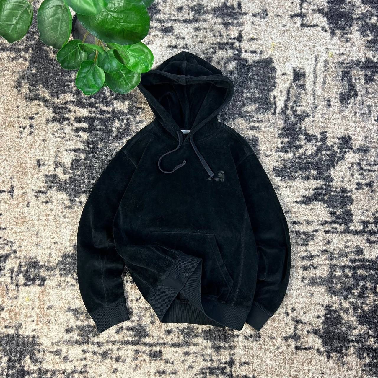Carhartt Wip Carhartt WIP Mini Logo Full Black Velour Hoodie Size US XS / EU 42 / 0 - 1 Thumbnail