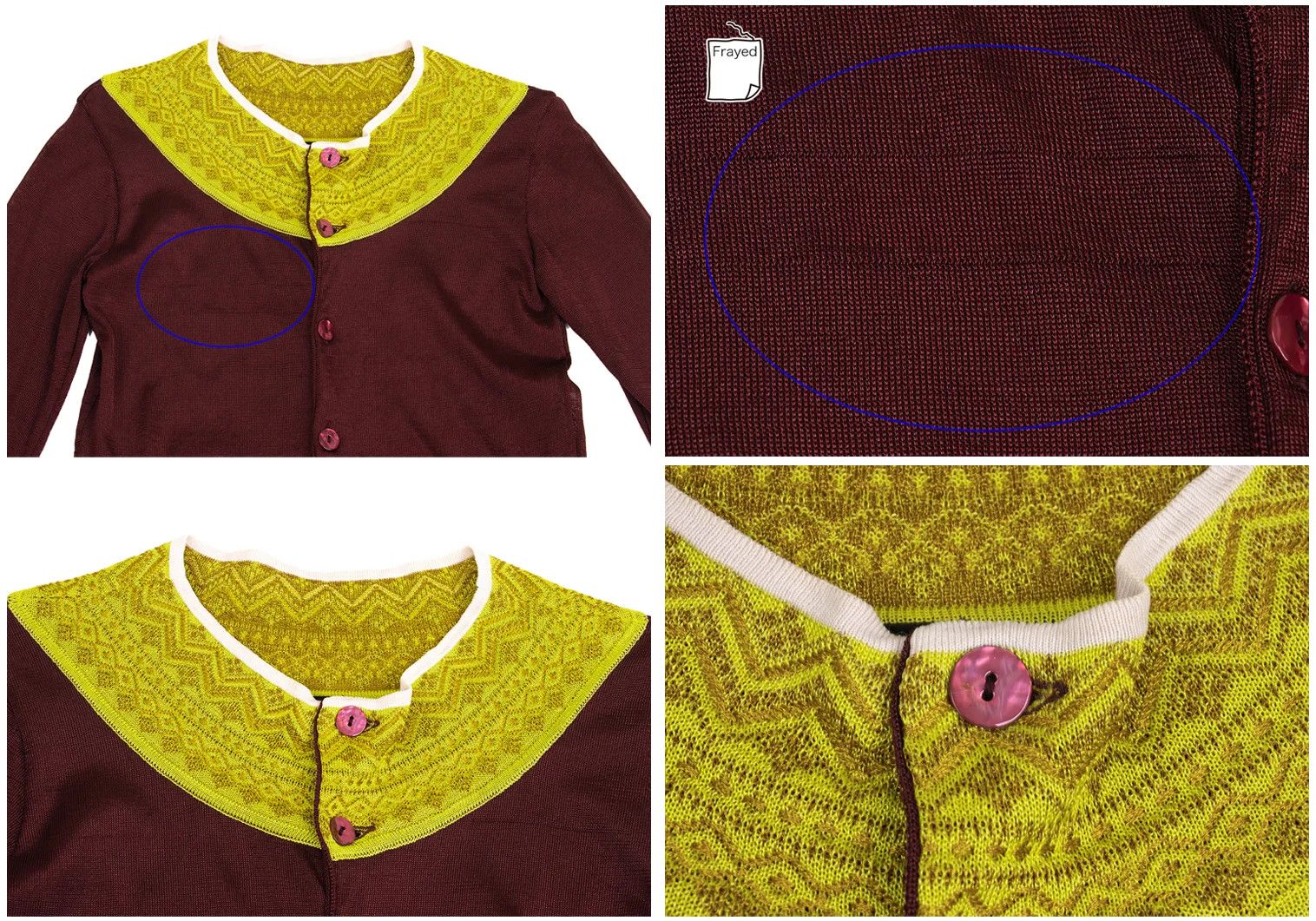 Jean Paul Gaultier Embroidered Panel Knit Cardigan in Bordeaux and Other Colors Size US M / EU 48-50 / 2 - 2 Thumbnail