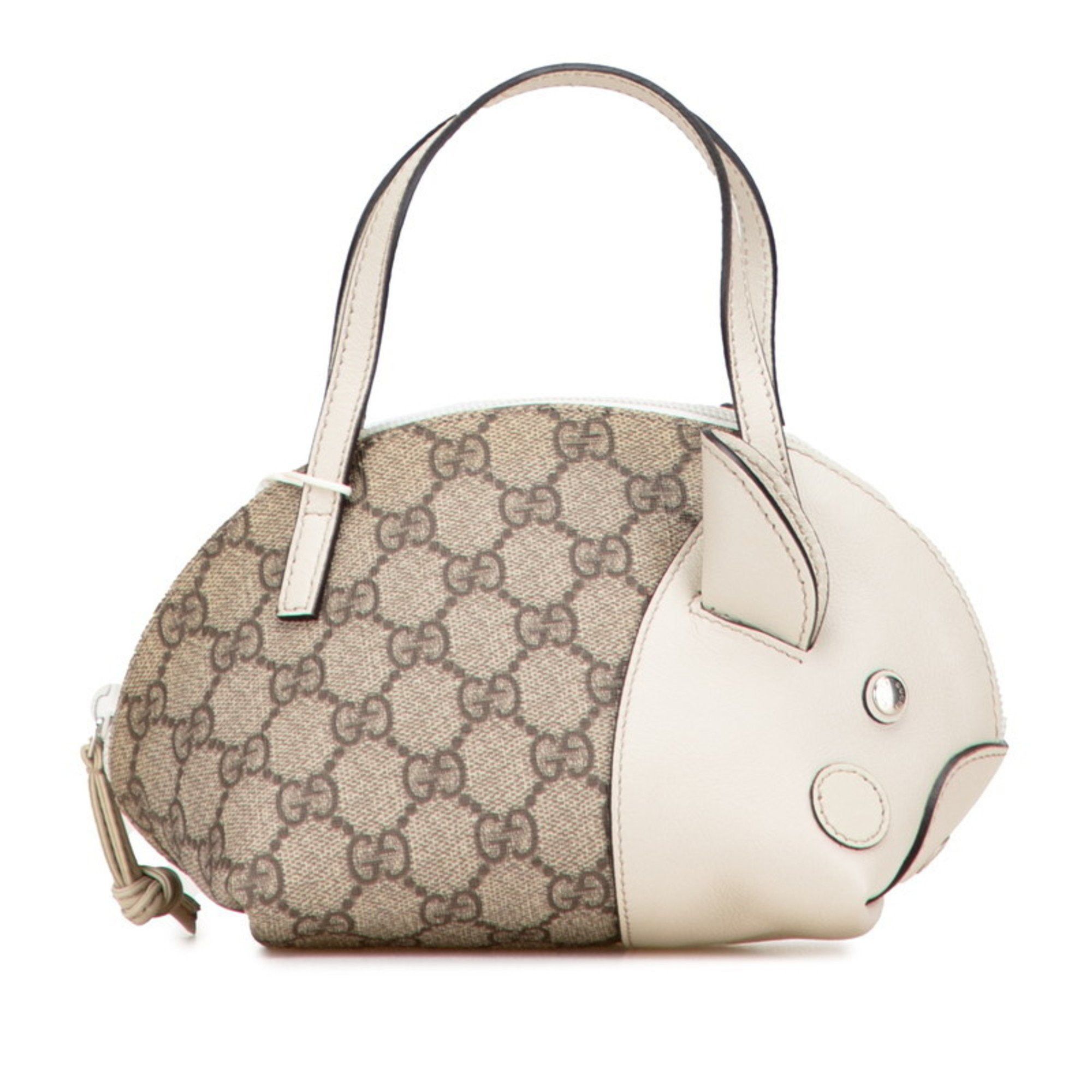 Gucci Gucci GG Supreme Children's Zoo Pig Mini Handbag 271093 Beige Leather Women's GUCCI Size ONE SIZE - 1 Thumbnail