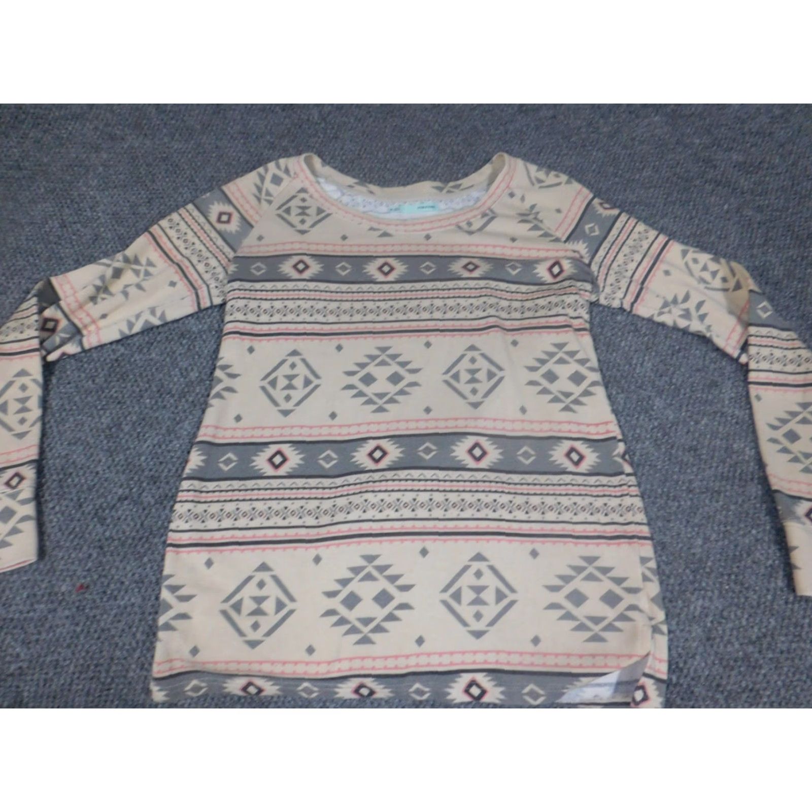 Vintage Maurices Womens Pullover Sweater M Beige Puff Sleeve Crew Neck Tribal Bow Button Knit Cotton Regular Size M / US 6-8 / IT 42-44 - 2 Thumbnail