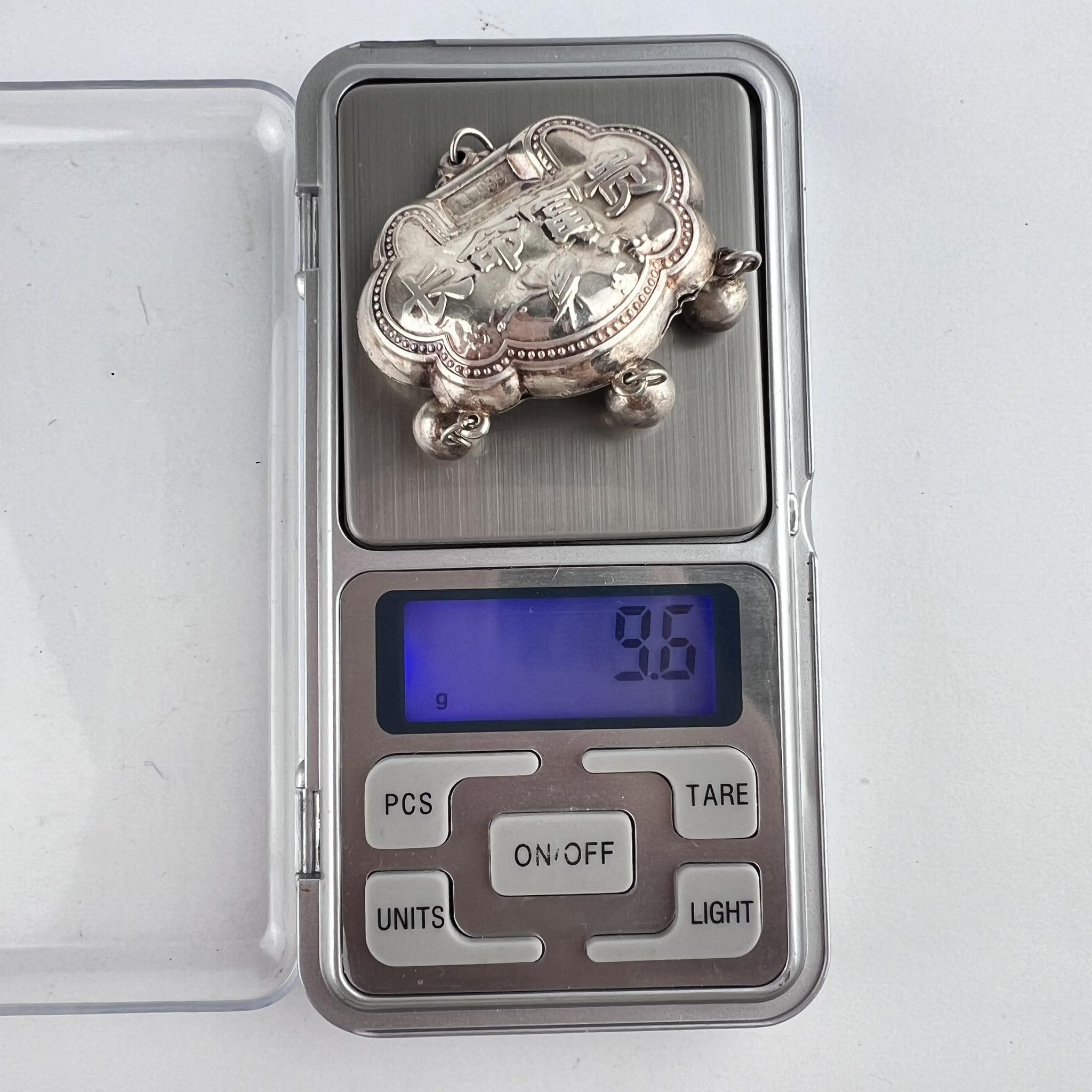 Vintage Antique Chinese Lock Charm Silver 999 Ethnic Pendant Bells Size ONE SIZE - 5 Thumbnail