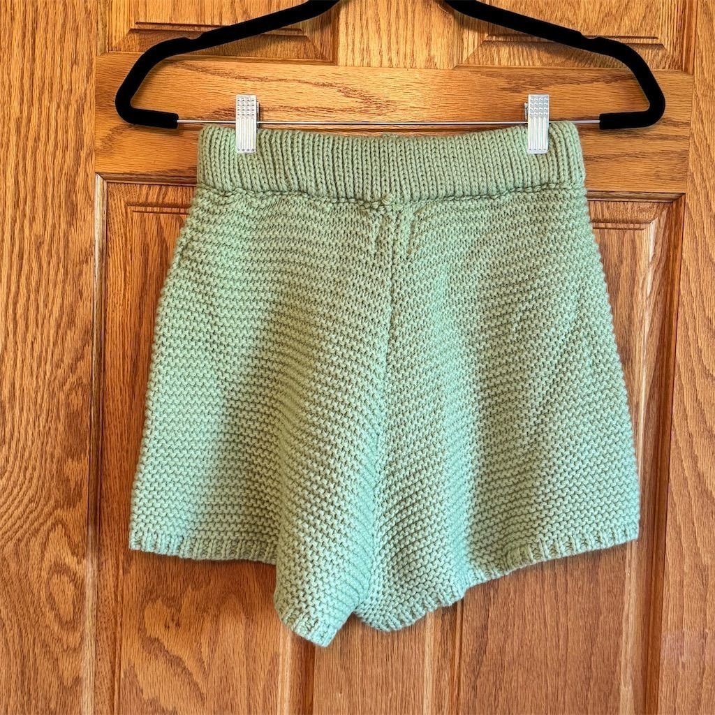 PRINCESS POLLY Princess Polly Women's Green Knit Shorts Size S/M Summer Ca Size 25" / US 0 / IT 36 - 2 Thumbnail