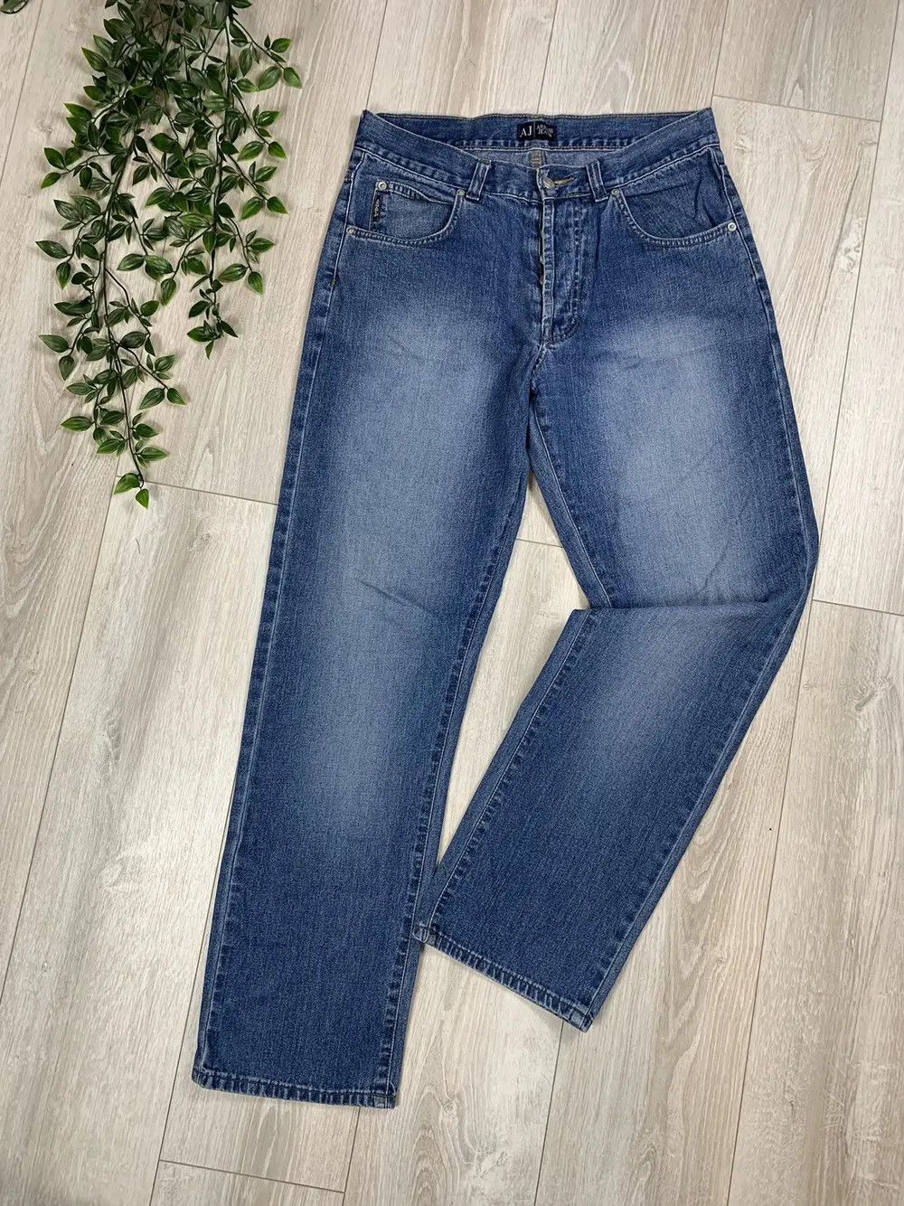Armani × Vintage Armani Jeans Straight Denim Pants Baggy Vintage Style Skate Size US 32 / EU 48 - 2 Thumbnail